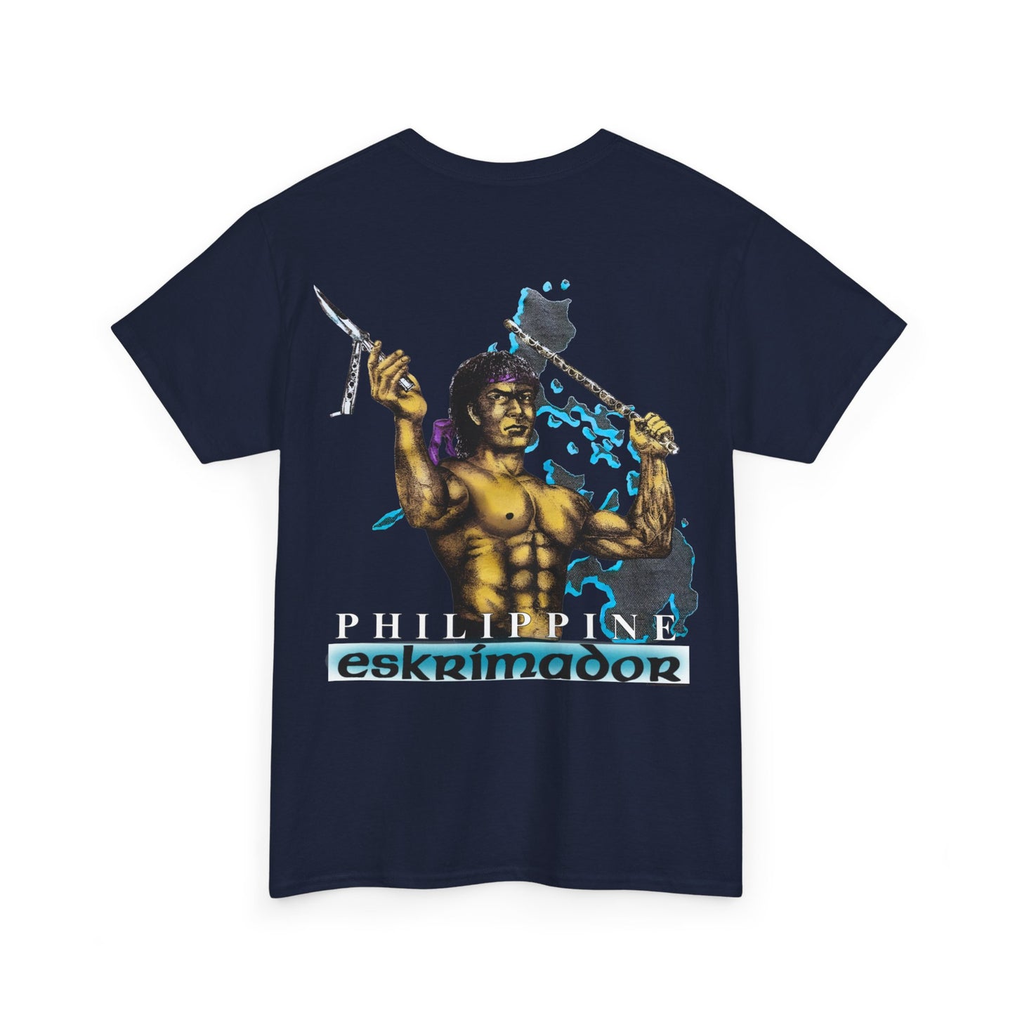 Filipino Strength Philippine Eskrimador Vintage Design 90s New Print Unisex Heavy Cotton Tee