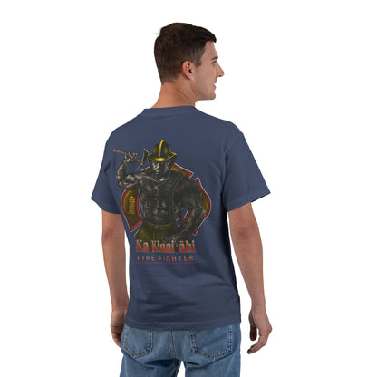 Hawaiian Strength Fire Fighter Ka Kainai ahi Vintage Design 90s New Print Beefy-T®  Short-Sleeve T-Shirt