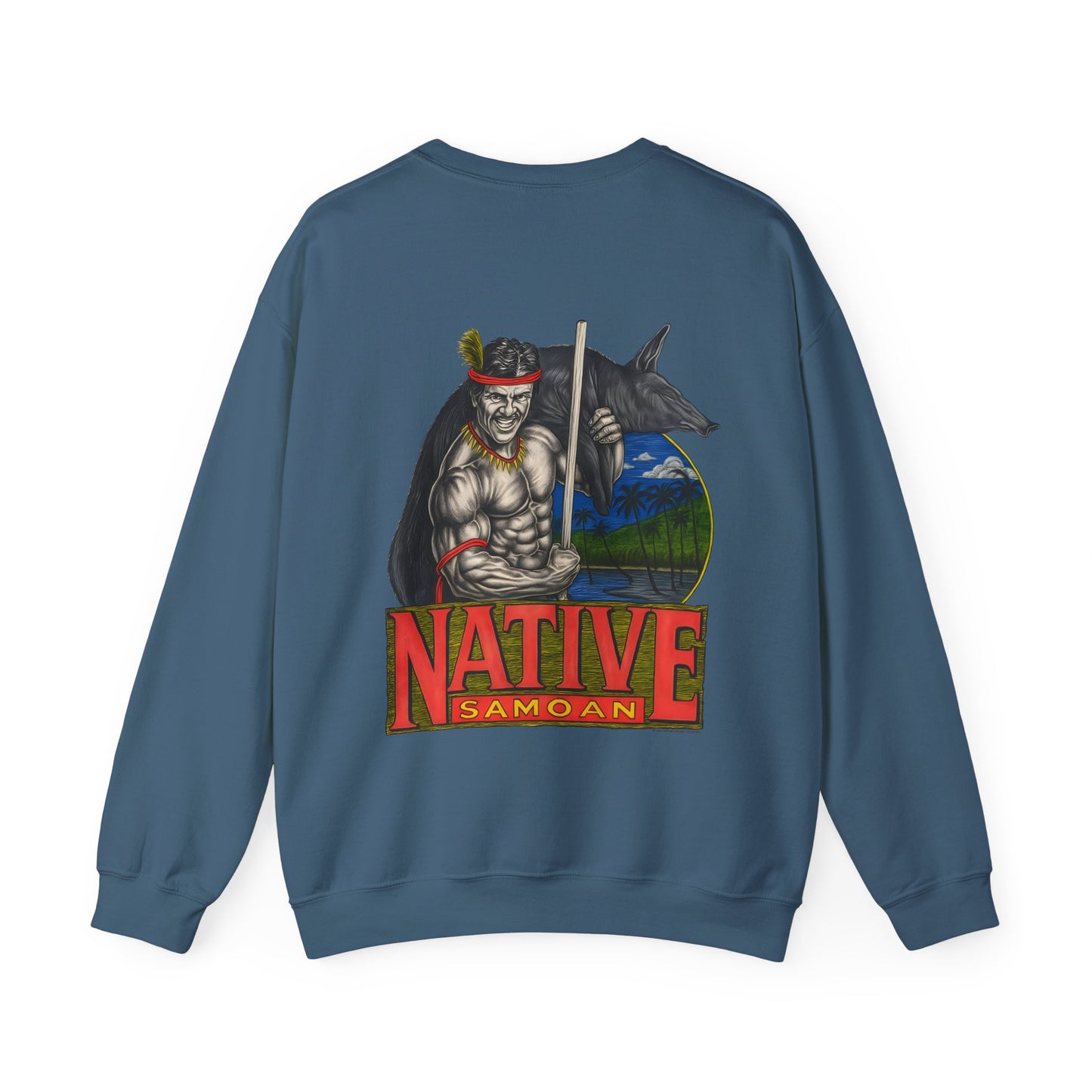 Samoan Strength Native Samoan Vintage 90s Design New Print Unisex Heavy Blend™ Crewneck Sweatshirt