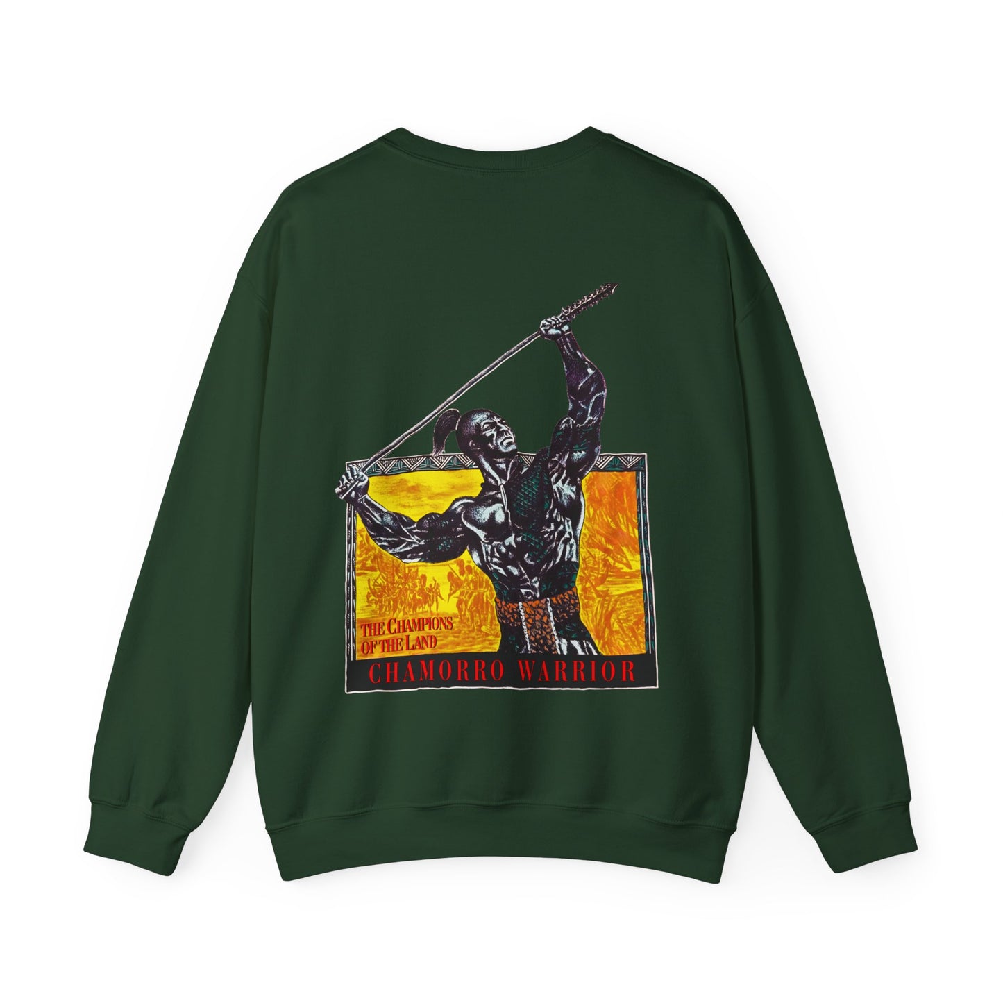 Chamorro Warrior Guam The Champions Of The Land Vintage Design 90s New Print Unisex Heavy Blend™ Crewneck Sweatshirt