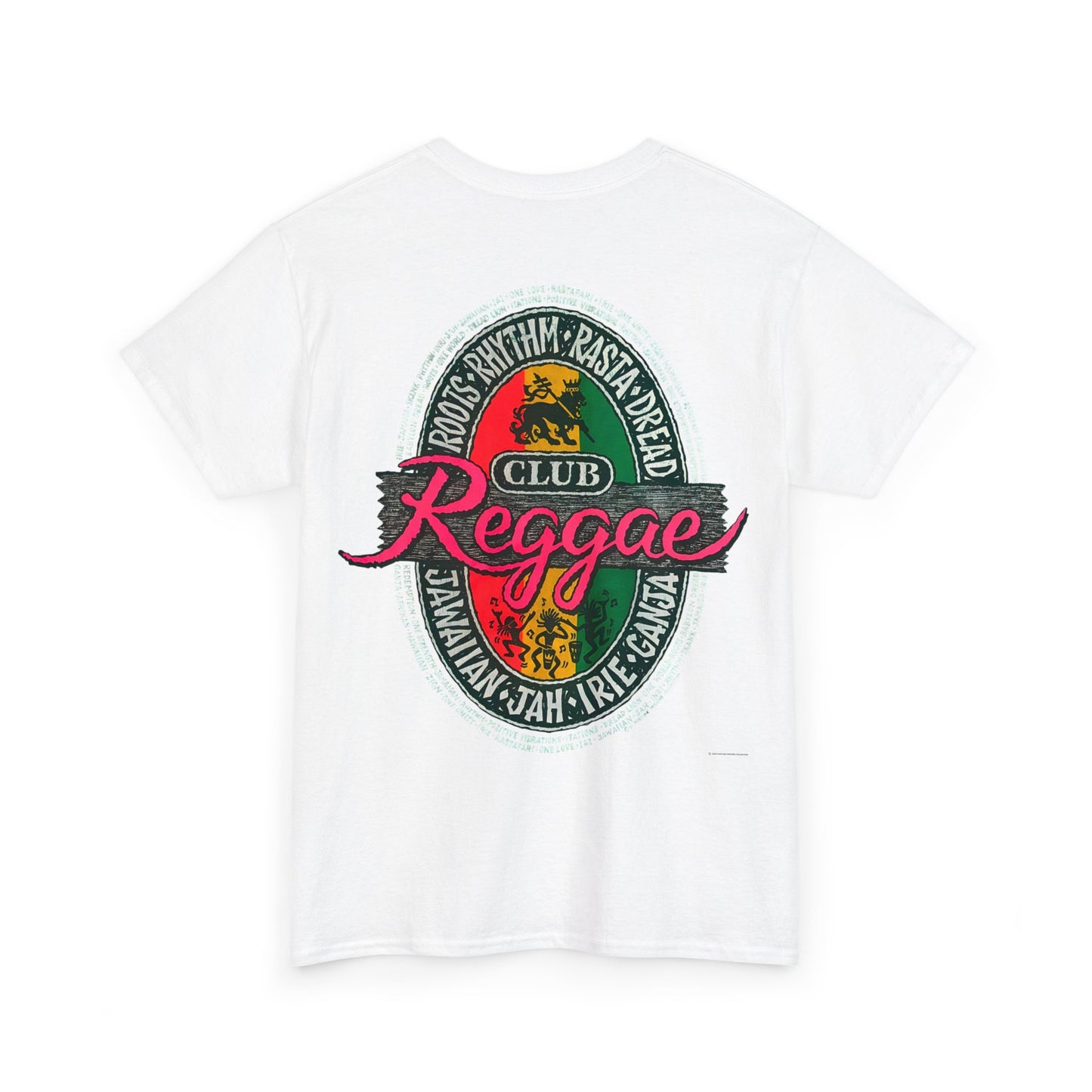 Jawaiian Strength Reggae Club Roots Rhythm Rasta Dread Jawaiian Jah Irie Ganja Vintage Design 90s New Print T-shirt Unisex Heavy Cotton Tee