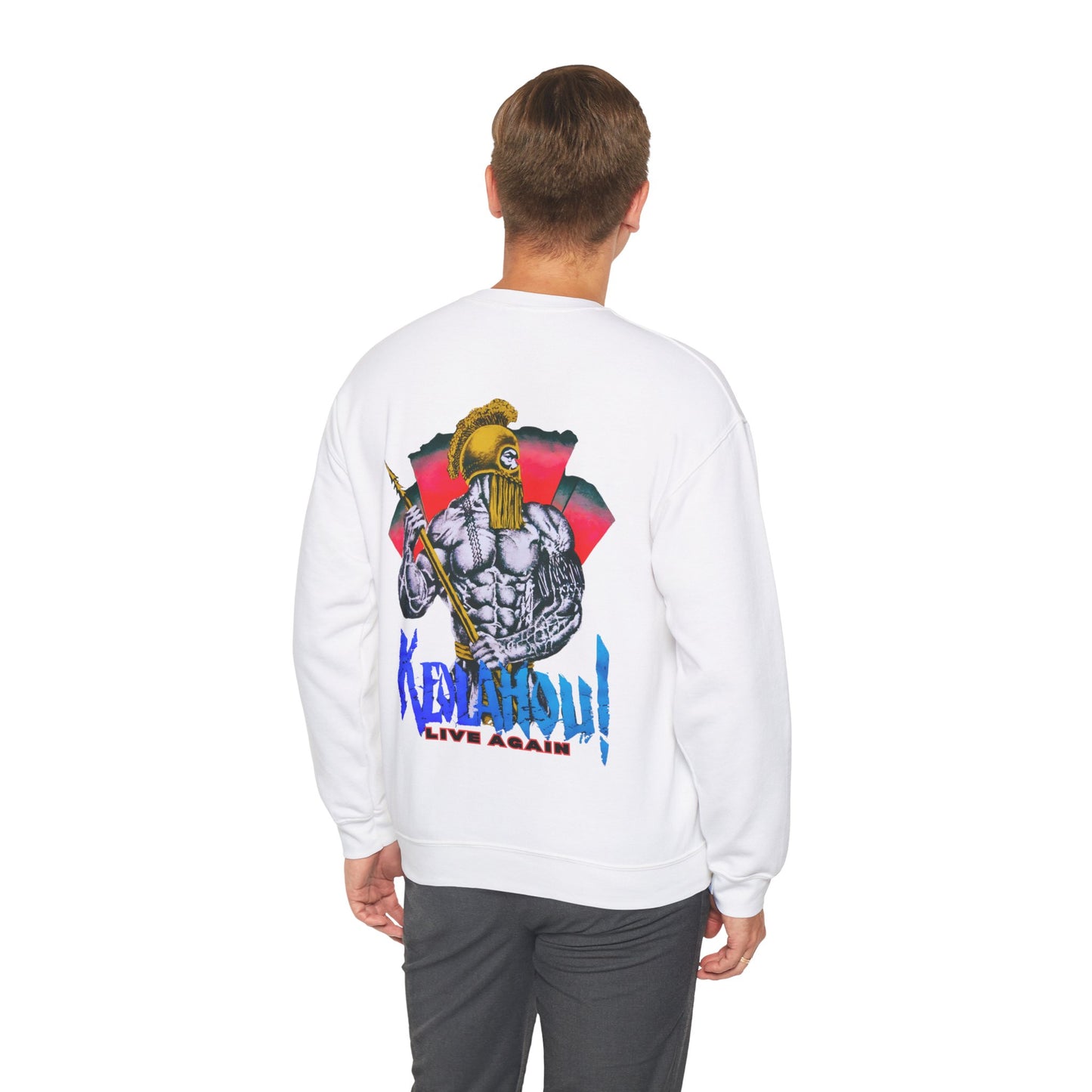 Hawaiian Strength Keolahou! Live Again Vintage Design 90s New Print Unisex Heavy Blend™ Crewneck Sweatshirt