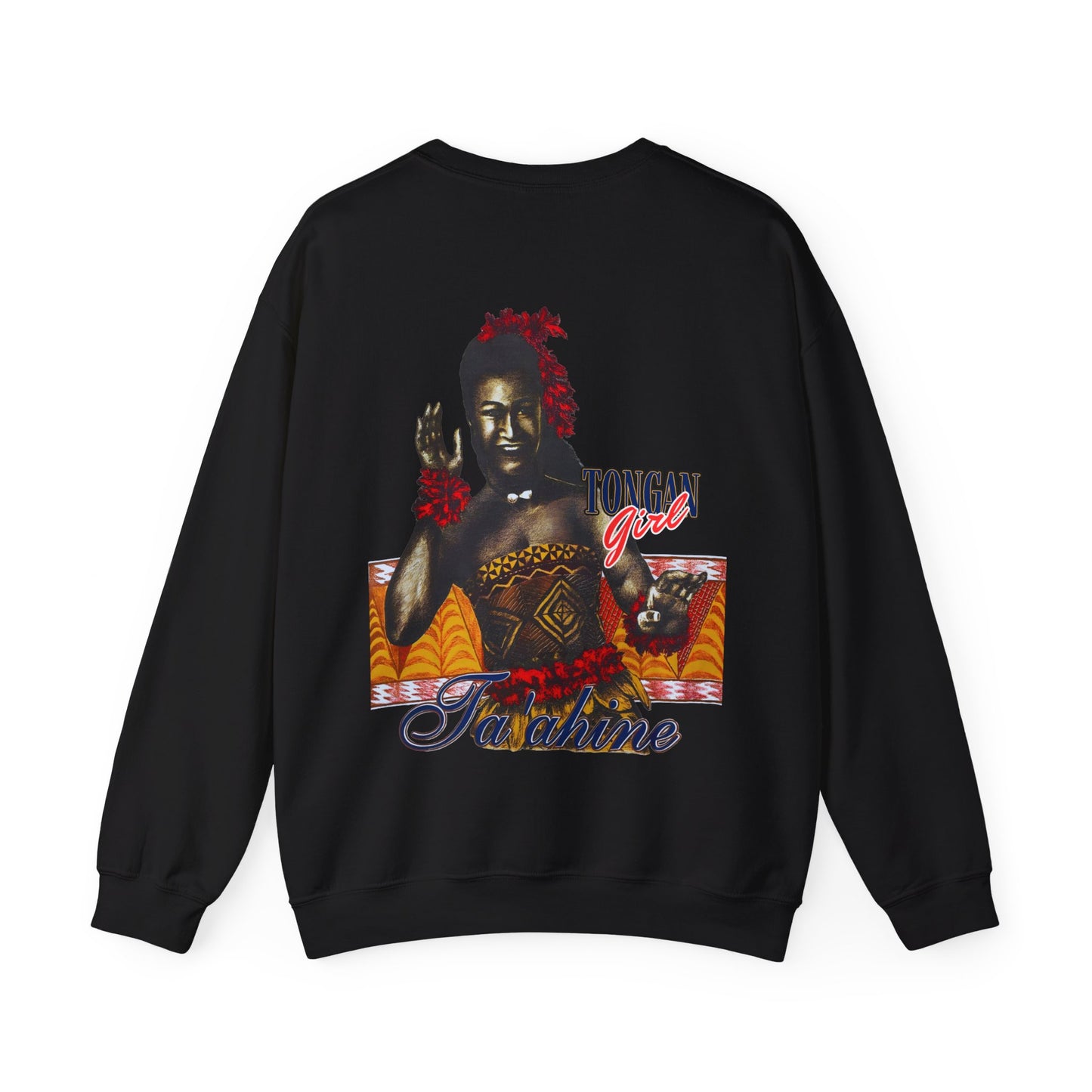 Tongan Strength Tongan Girl Ta'ahine Vintage Design 90s New Print Unisex Heavy Blend™ Crewneck Sweatshirt