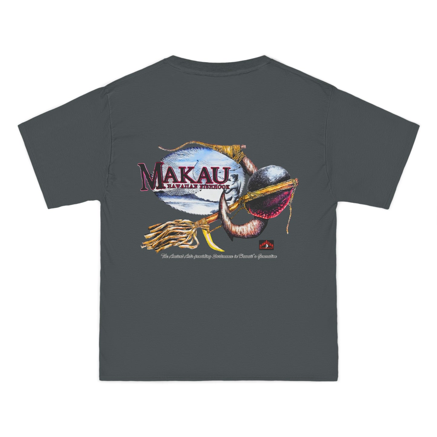 Hawaiian Strength Makau Hawaiian Fishhook Vintage Design 90s New Print Beefy-T®  Short-Sleeve T-Shirt