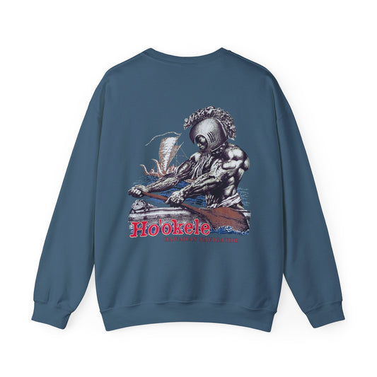 Hawaiian Strength Ho'okele Hawaiian Navigator Vintage Design 90s New Print Unisex Heavy Blend™ Crewneck Sweatshirt