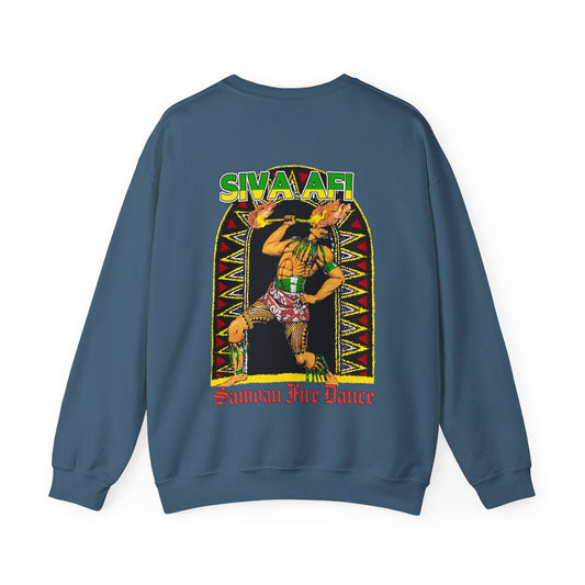 Samoan Strength Siva Afi Samoan Fire Dance Vintage Design 90s New Print Unisex Heavy Blend™ Crewneck Sweatshirt