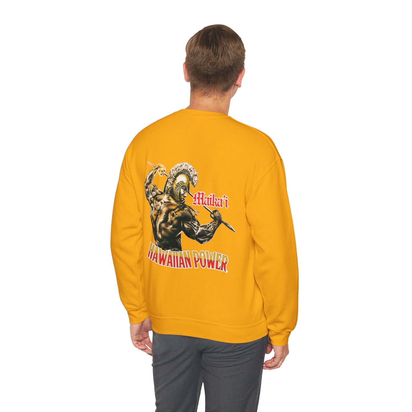 Hawaiian Strength Maika'i Hawaiian Power Vintage Design 90s New Print Unisex Heavy Blend™ Crewneck Sweatshirt