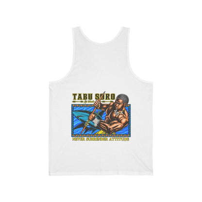 Local Strength Tabu Soro Fiji Islands Never Surrender Attitude Unisex Jersey Tank