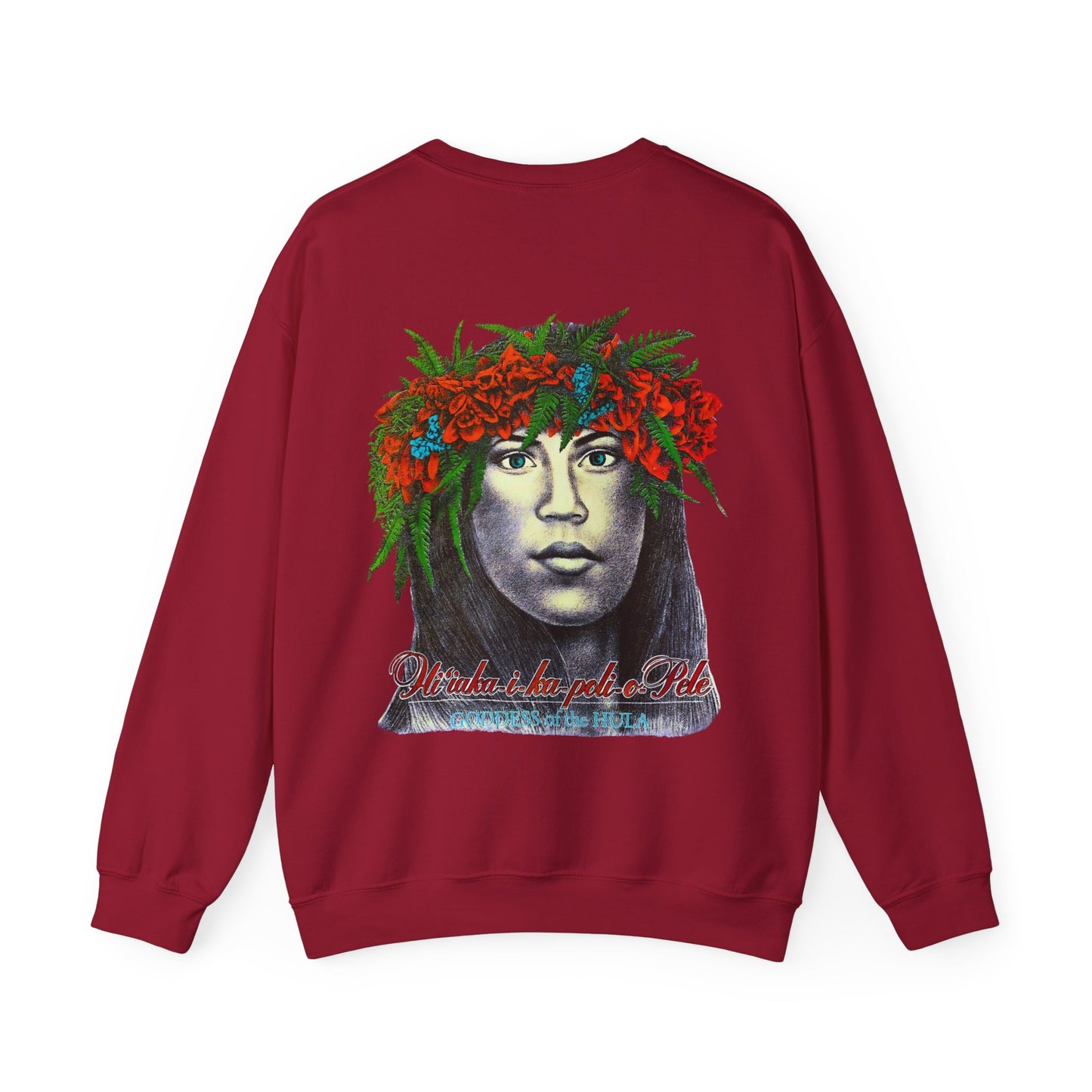 Hawaiian Strength Goddess of the Hula Hi'iaka-i-ka-poli-o-Pele Vintage Design 90s New Print Unisex Heavy Blend™ Crewneck Sweatshirt