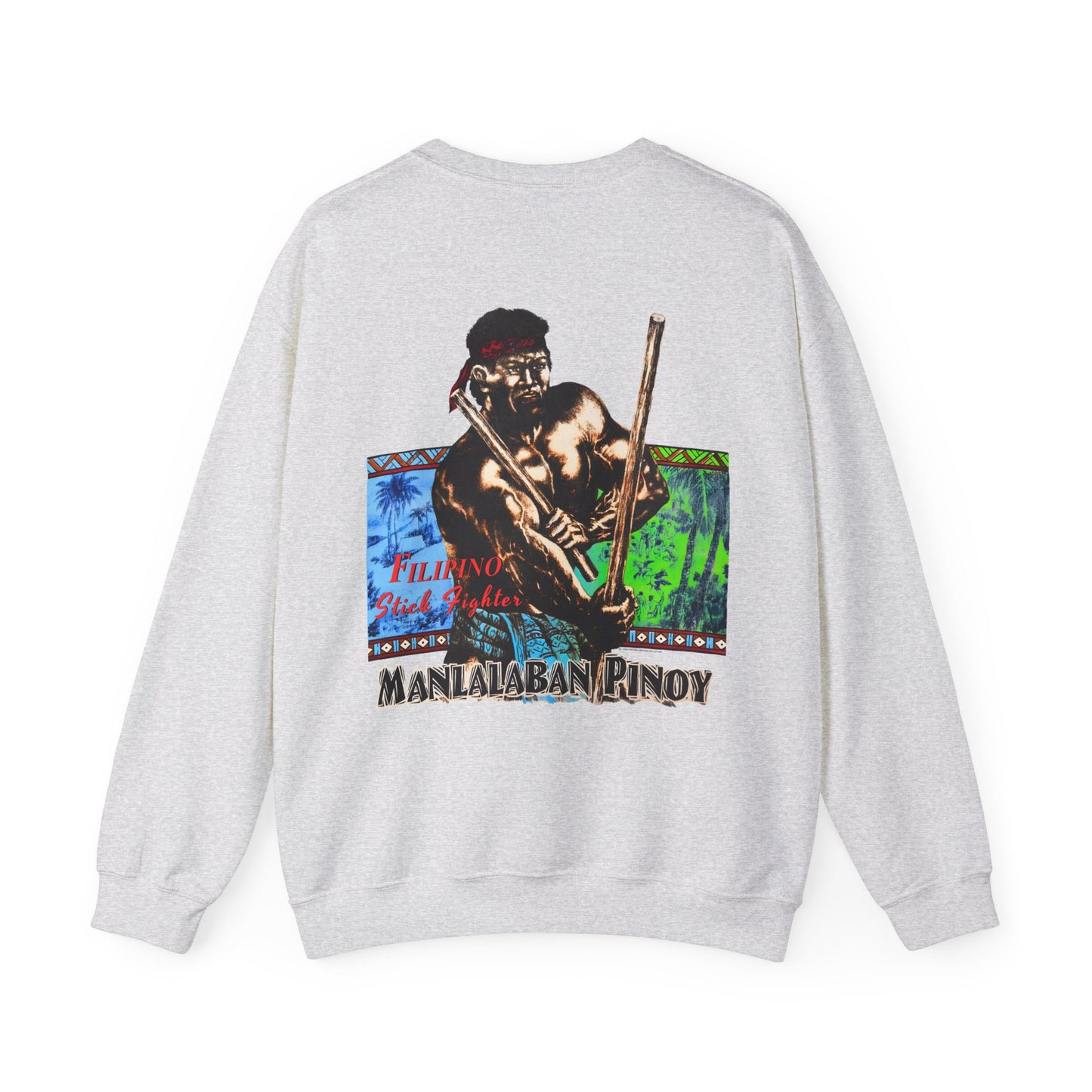 Filipino Strength Manlalaban Pinoy Stick Fighter Vintage Design 90s New Print Unisex Heavy Blend™ Crewneck Sweatshirt