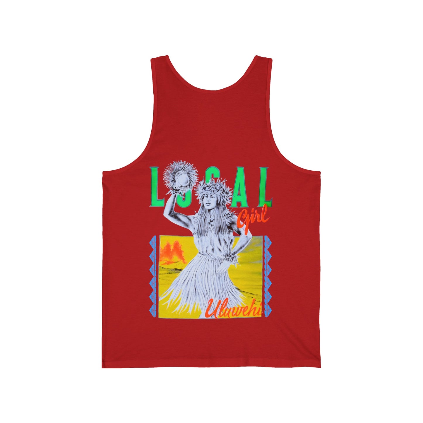 Hawaiian Strength Local Girl Uluwehi Vintage Design 90s New Print Unisex Jersey Tank