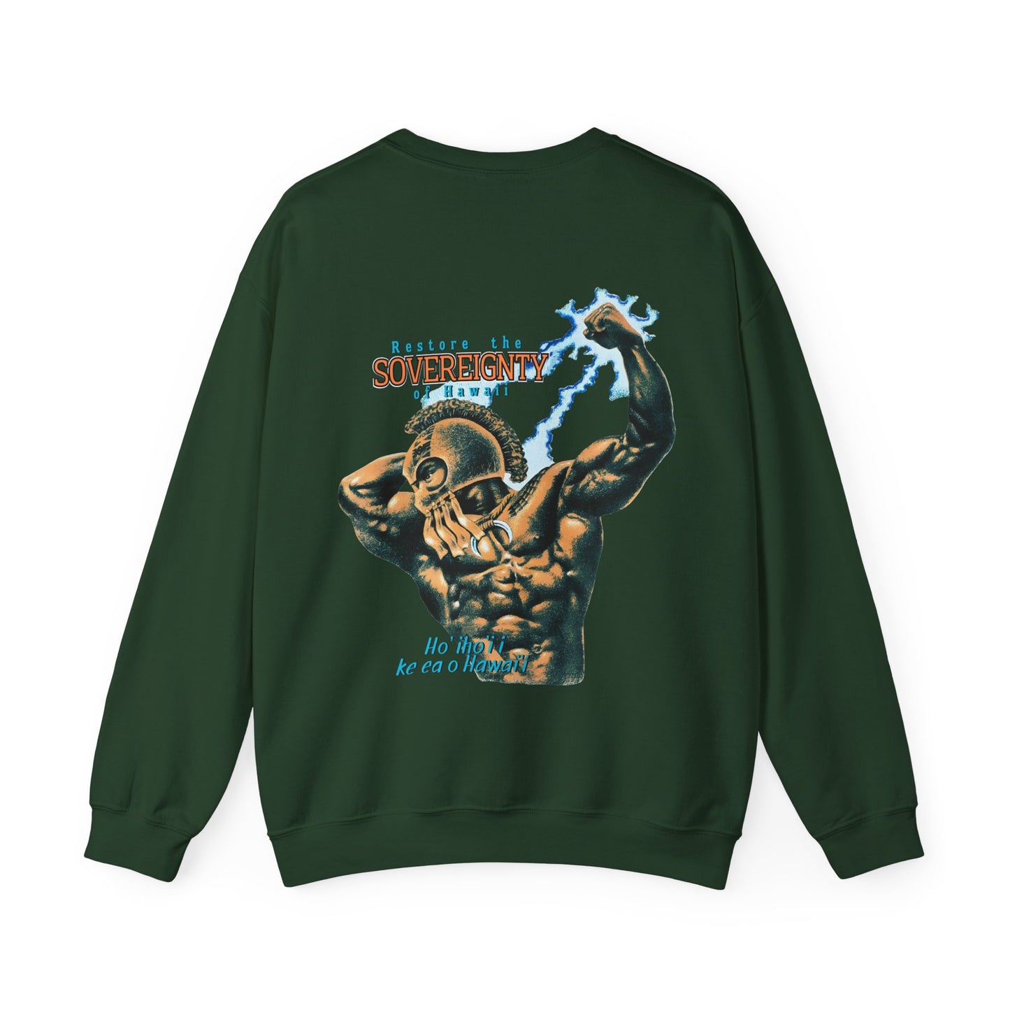 Hawaiian Strength Restore The Sovereignty of Hawaii Ho'iho'i i Ke Ea o Hawai'i Vintage Design 90s New Print Unisex Heavy Blend™ Crewneck Sweatshirt