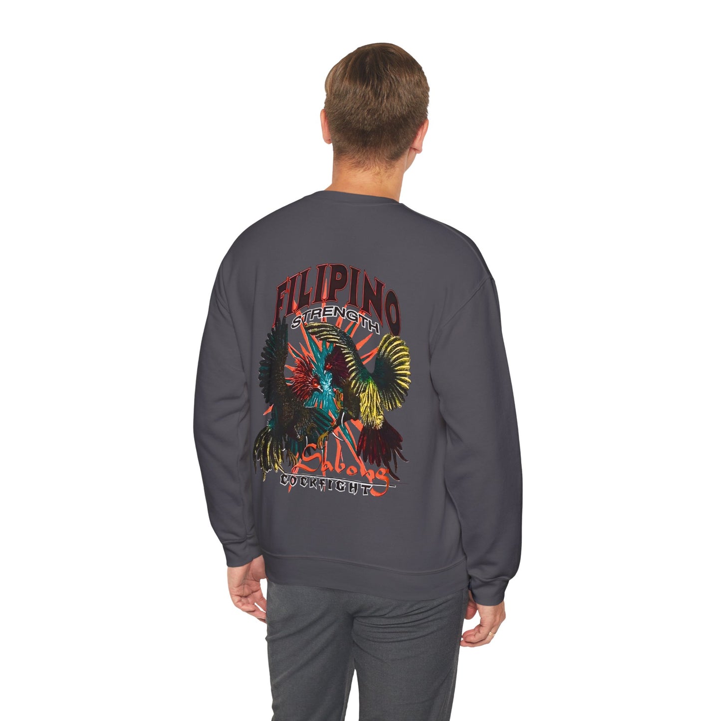 Filipino Strength Sabong Cockfight Vintage Design 90s New Print Unisex Heavy Blend™ Crewneck Sweatshirt