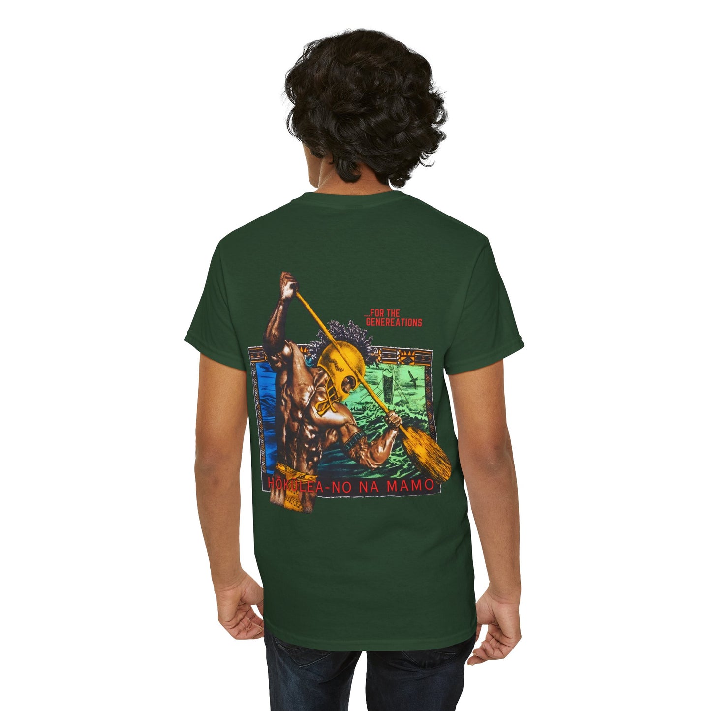 Hawaiian Strength For The Generations Hokulea-no Na Mamo Vintage Design 90s New Print T-shirt Unisex Heavy Cotton Tee