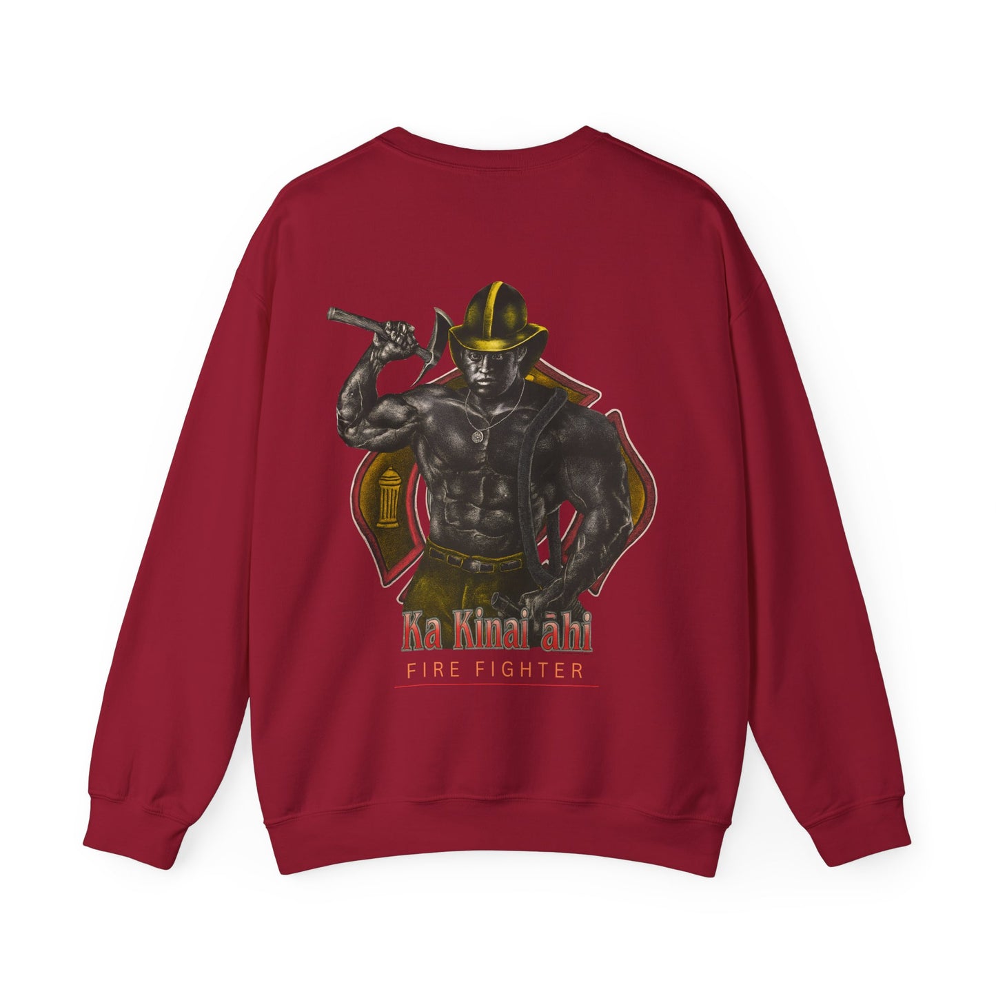 Hawaiian Strength Fire Fighter Ka Kainai ahi Vintage Design 90s New Print Unisex Heavy Blend™ Crewneck Sweatshirt