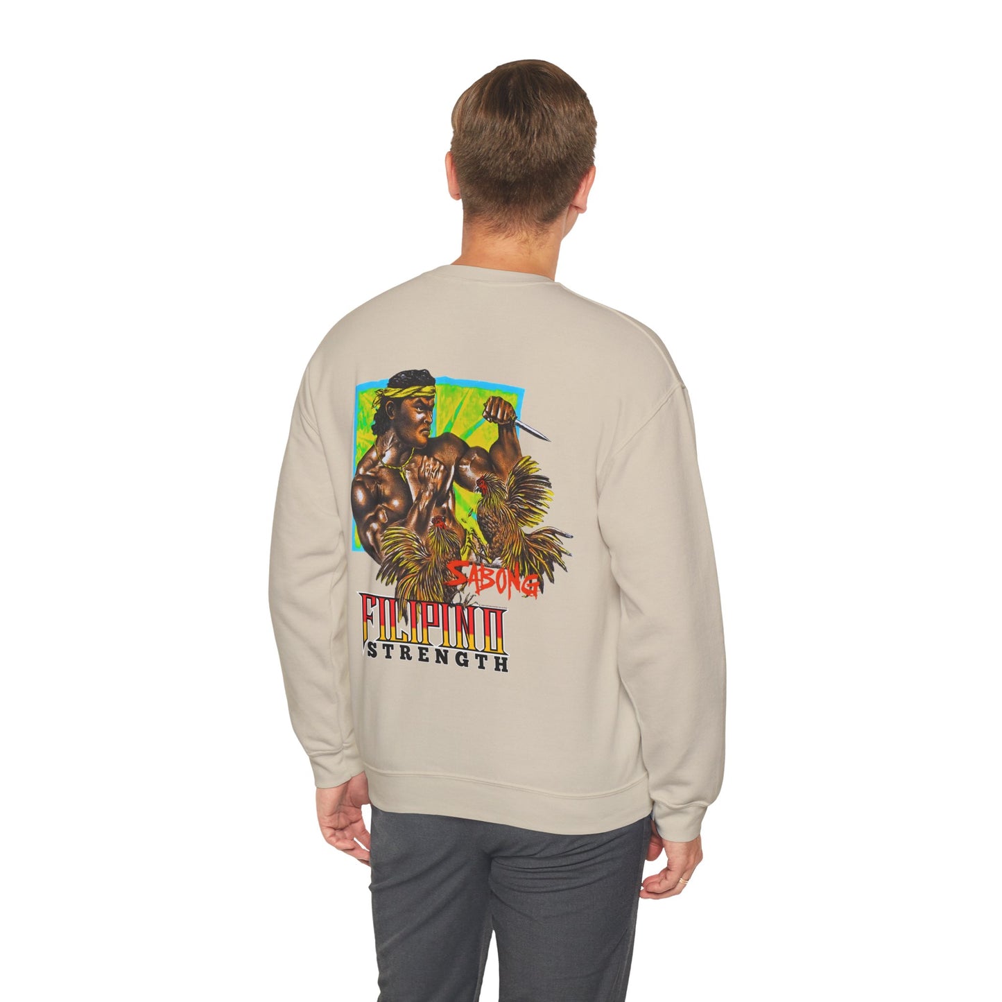 Filipino Strength Sabong Vintage Design 90s New Print Unisex Heavy Blend™ Crewneck Sweatshirt