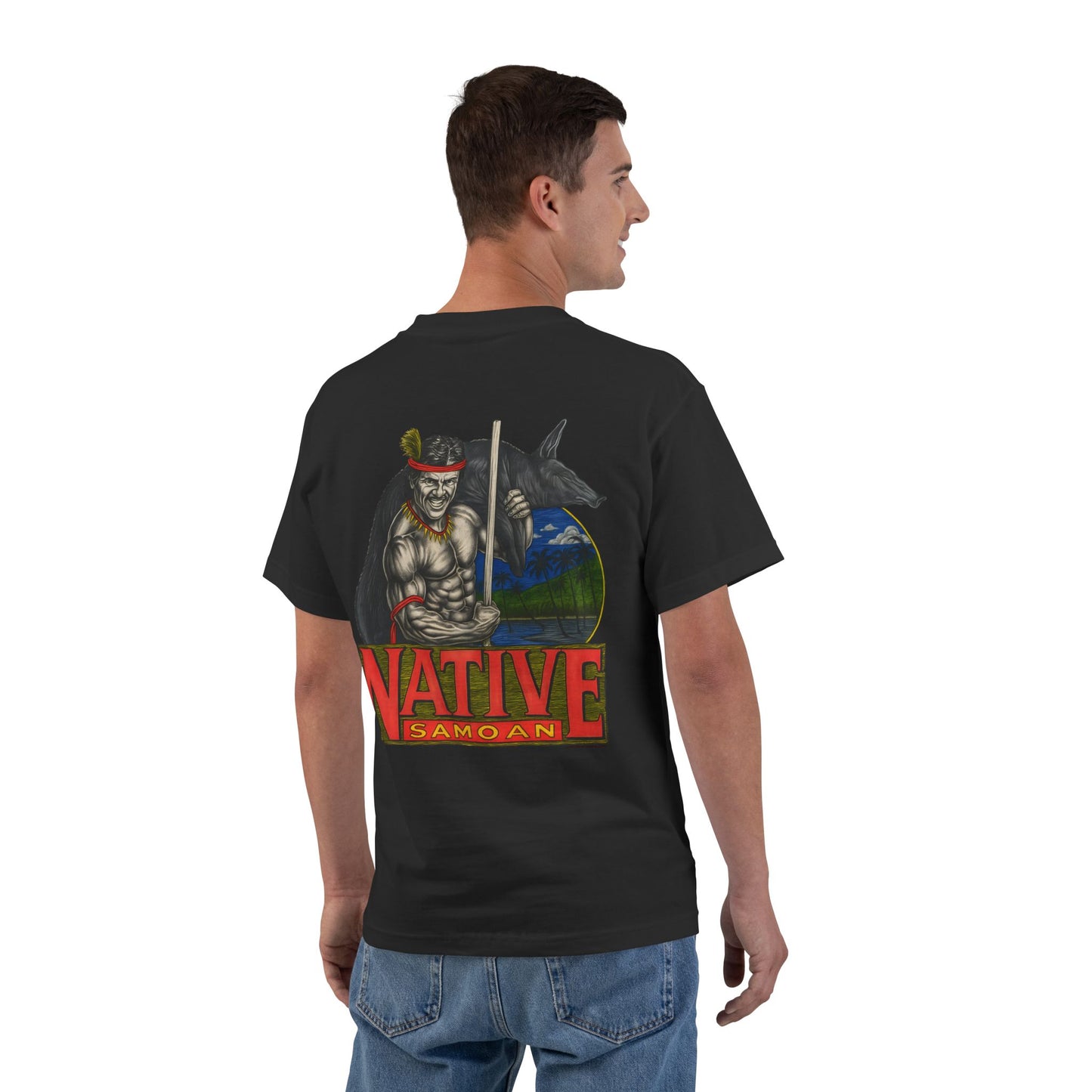 Samoan Strength Native Samoan Vintage 90s Design New Print Beefy-T®  Short-Sleeve T-Shirt