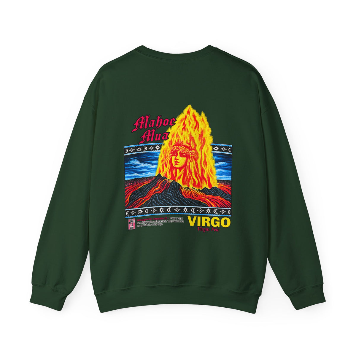 Hawaiian Strength Mahoe Mua Virgo Virgin Pele Unisex Heavy Blend™ Crewneck Sweatshirt