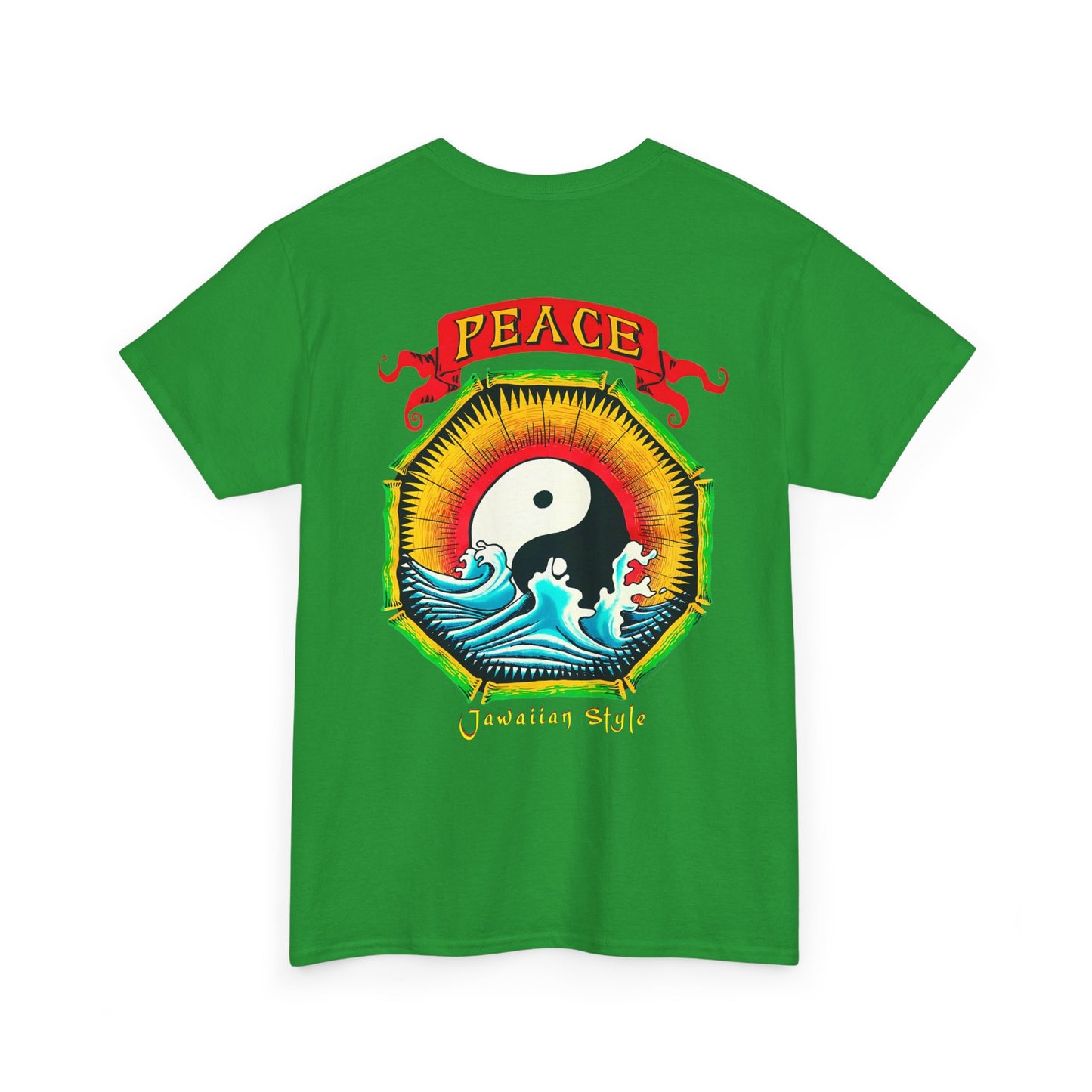 Jawaiian Strength Peace Jawaiian Style Vintage Design 90s New Print Unisex Heavy Cotton Tee