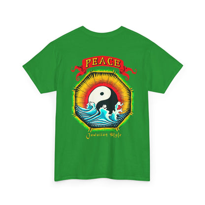 Jawaiian Strength Peace Jawaiian Style Vintage Design 90s New Print Unisex Heavy Cotton Tee