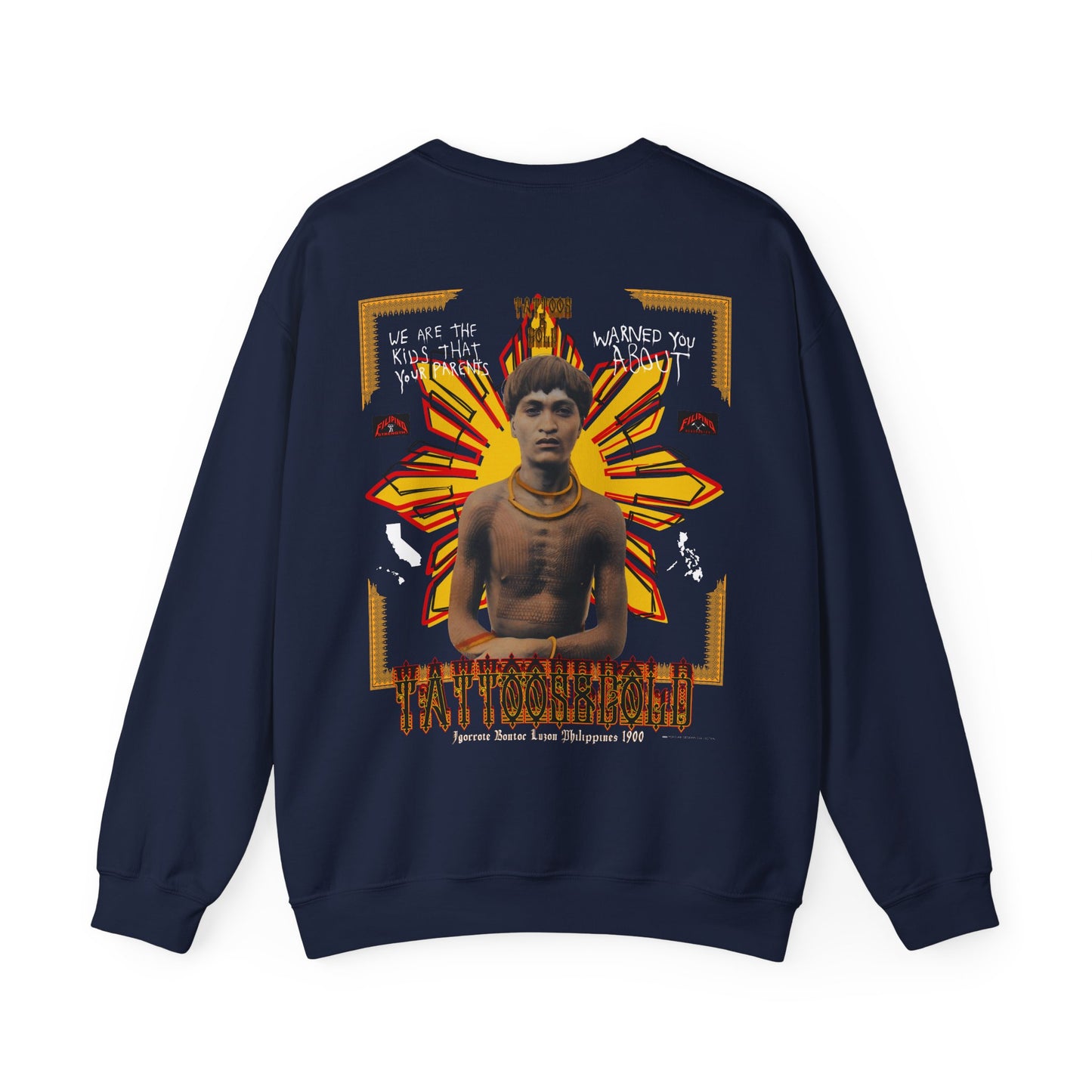 Filipino Strenth Filipino Headhunter "Tattoos and Gold" Unisex Heavy Blend™ Crewneck Sweatshirt