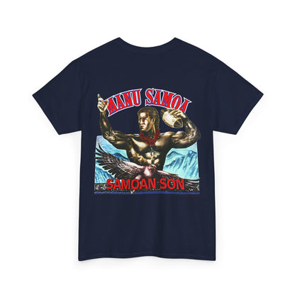 Samoan Strength Manu Samoa Samoan Son Vintage 90s Design New Print Unisex Heavy Cotton Tee