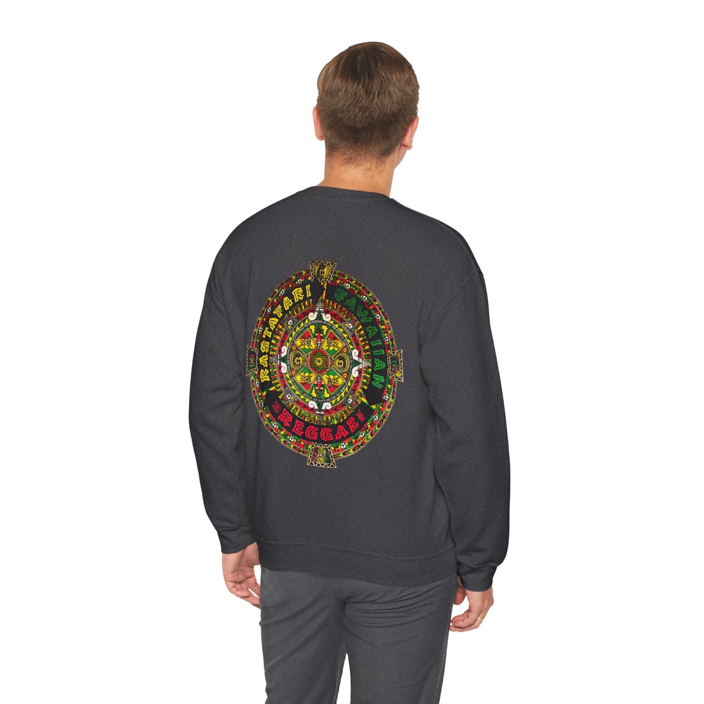 Jawaiian Strength Rastafari Jawaiian Reggae Vintage Design 90s New Print Unisex Heavy Blend™ Crewneck Sweatshirt