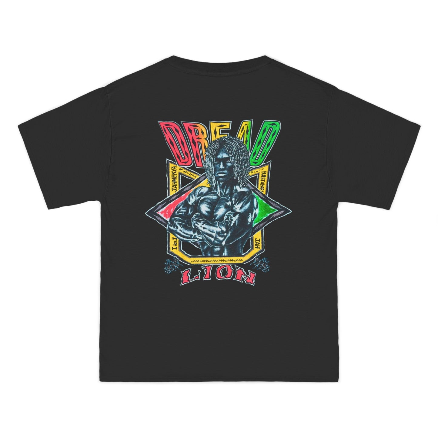 Jawaiian Strength Dread Lion Vintage 90s Design New Print Beefy-T®  Short-Sleeve T-Shirt