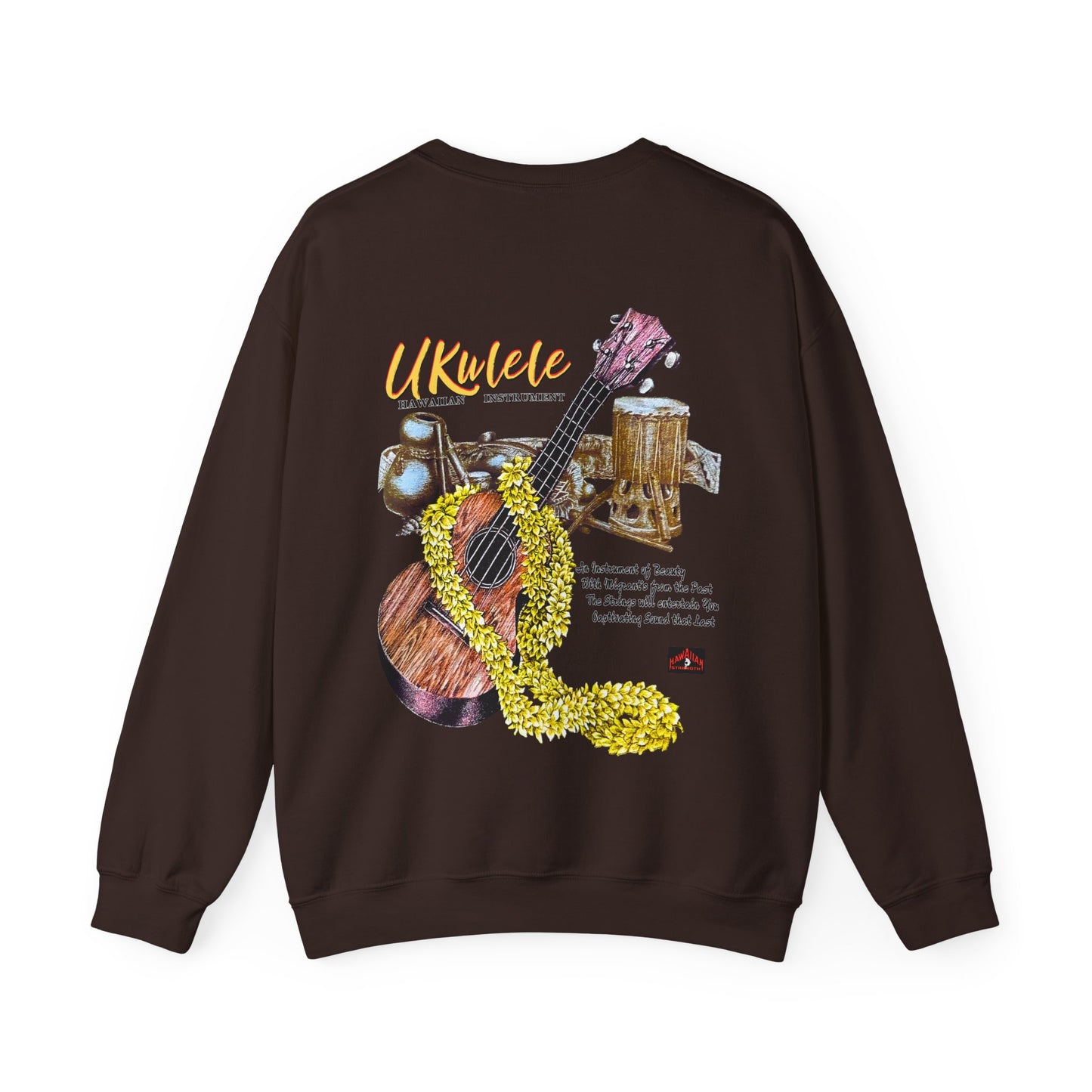 Hawaiian Strength Ukulele Hawaiian Instrument Vintage Design 90s New Print Unisex Heavy Blend™ Crewneck Sweatshirt