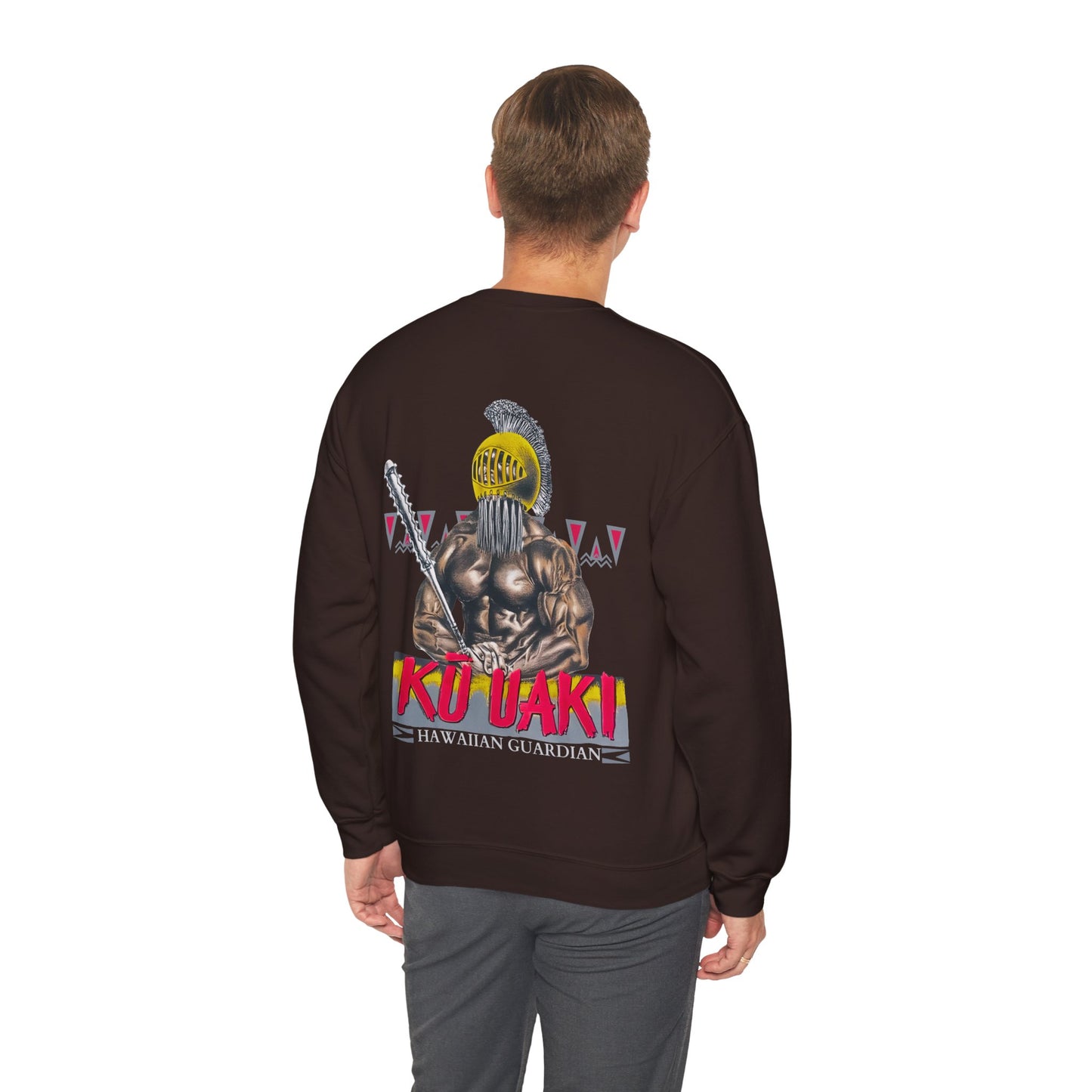 Hawaiian Strength Hawaiian Guardian Ku Uaki Vintage Design 90s New Print Unisex Heavy Blend™ Crewneck Sweatshirt