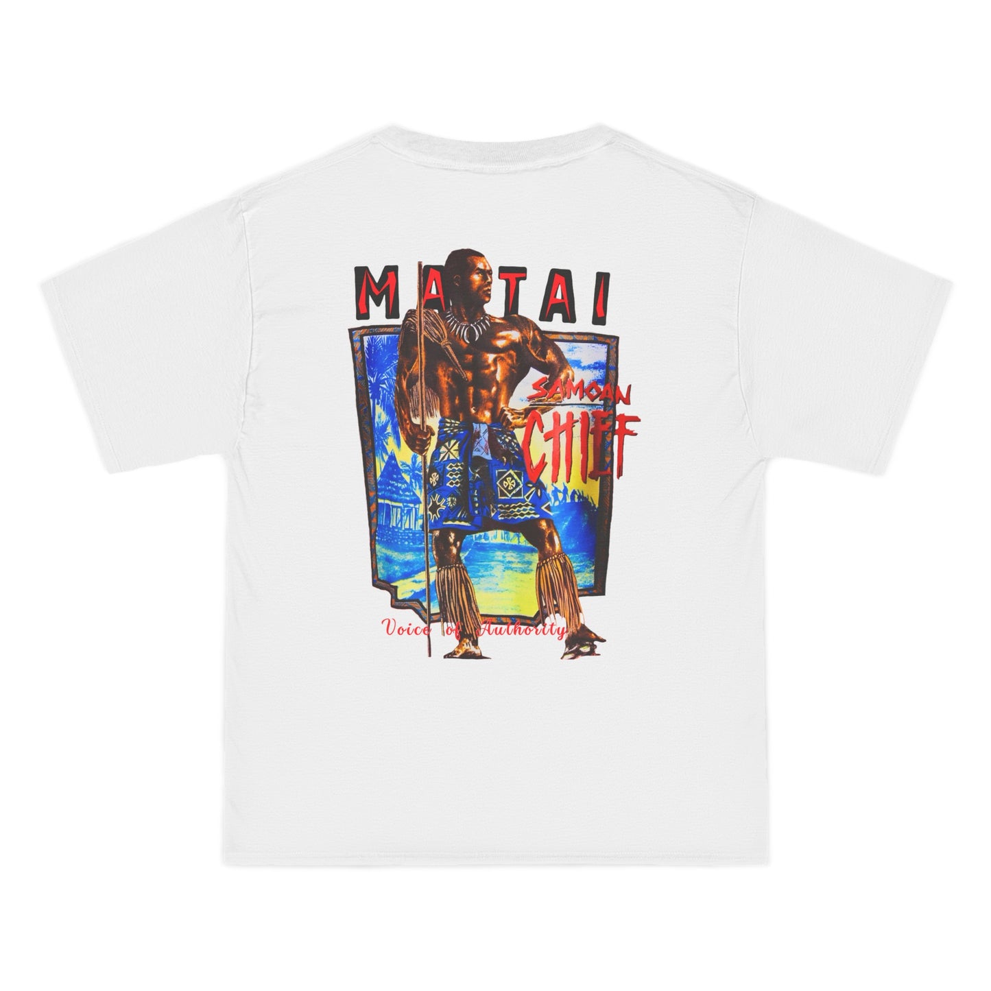 Samoan Strength Samoan Chief Matai Voice of Authority Vintage Design 90s New Print Beefy-T®  Short-Sleeve T-Shirt