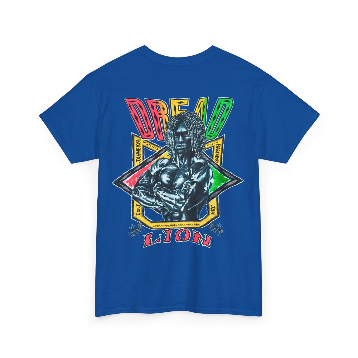 Jawaiian Strength Dread Lion Vintage 90s Design New Print Unisex Heavy Cotton Tee