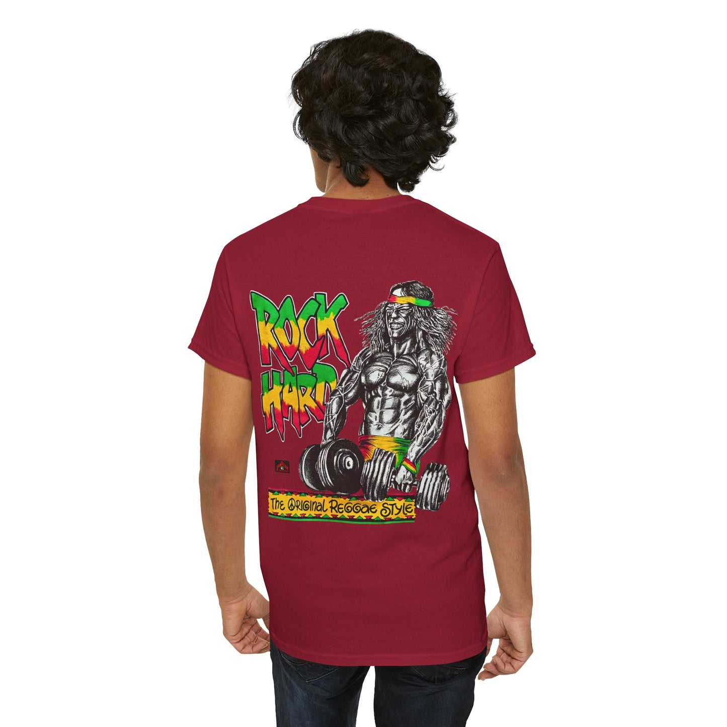 Jawaiian Strength Rock Hard The Original Reggae Style Vintage 90s Design New Print Unisex Heavy Cotton Tee