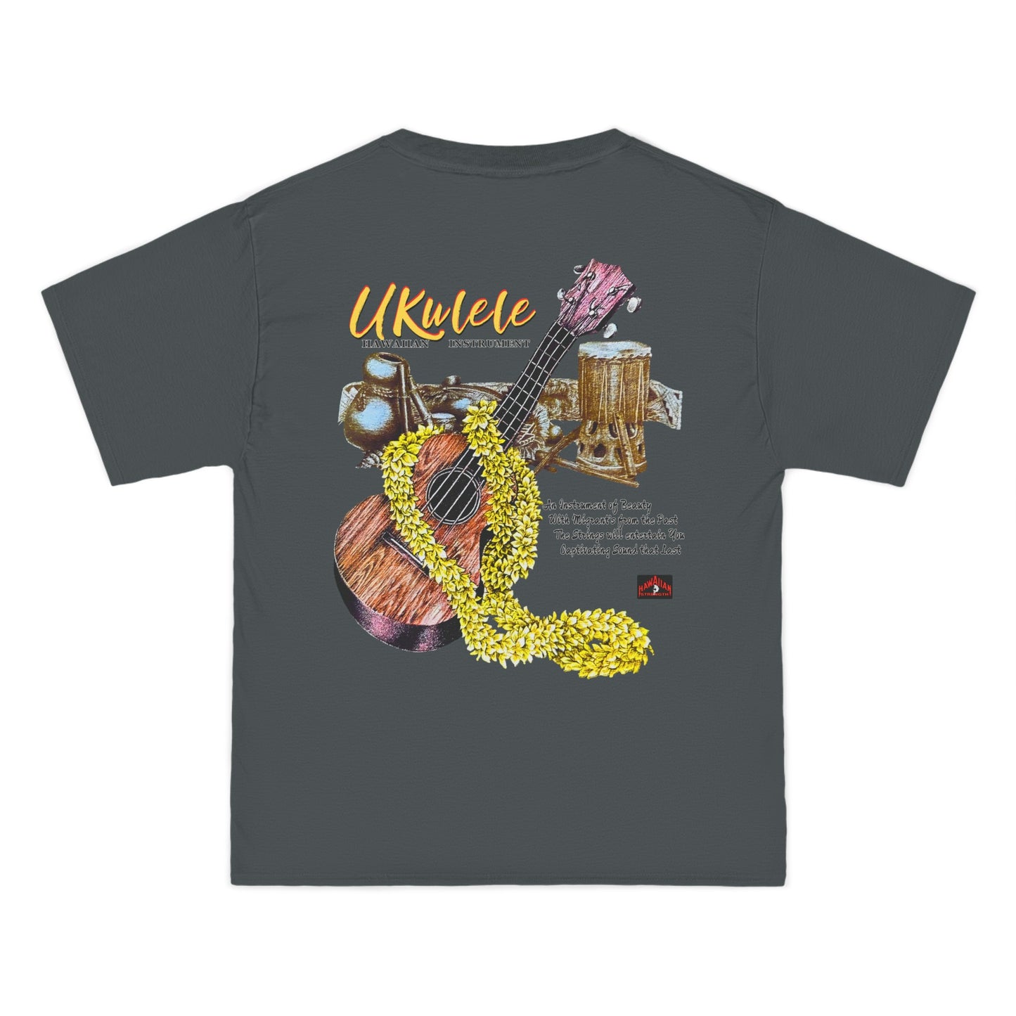 Hawaiian Strength Ukulele Hawaiian Instrument Vintage Design 90s New Print Beefy-T®  Short-Sleeve T-Shirt