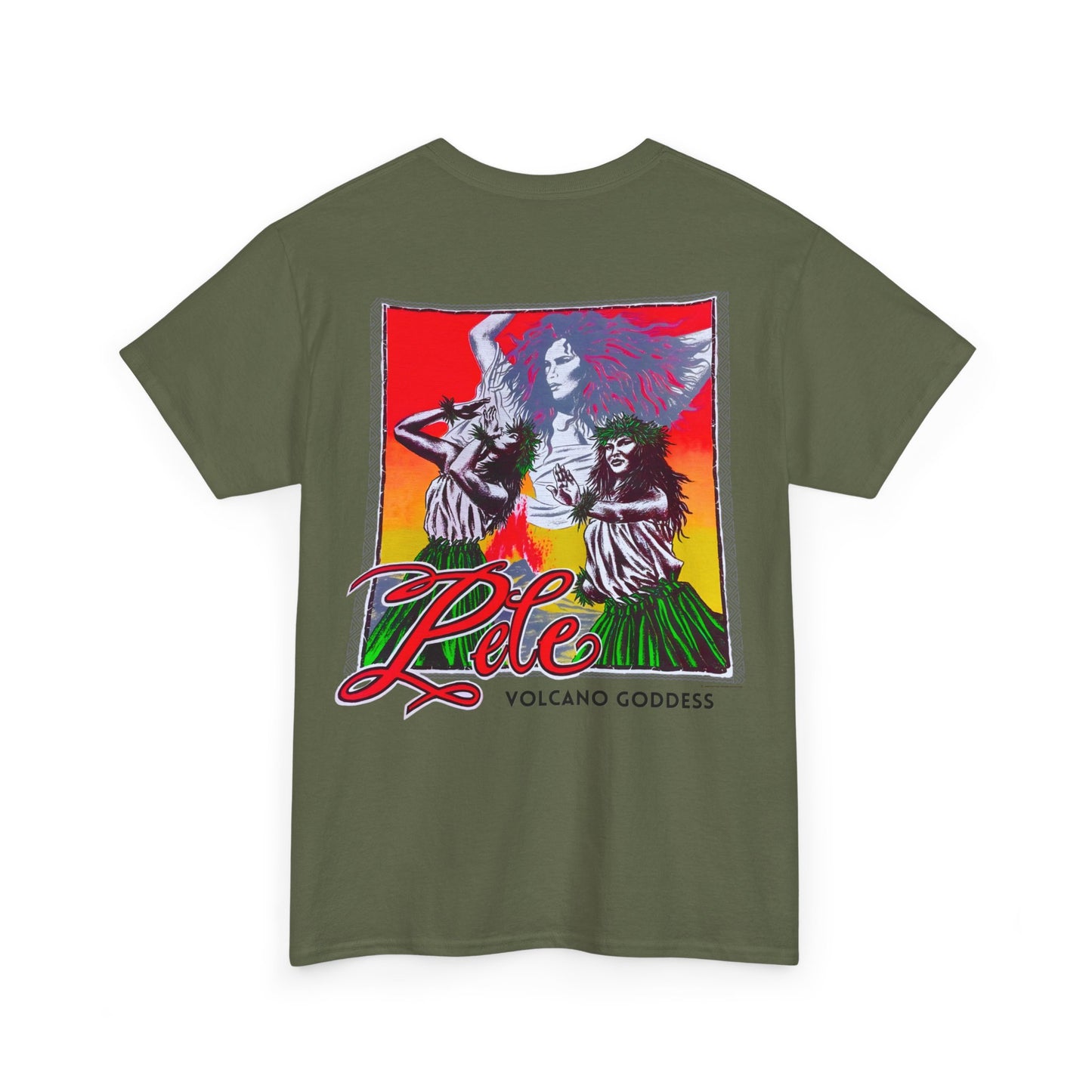 Hawaiian Strength Pele Volcano Goddess Vintage Design 90s New Print Unisex Heavy Cotton Tee