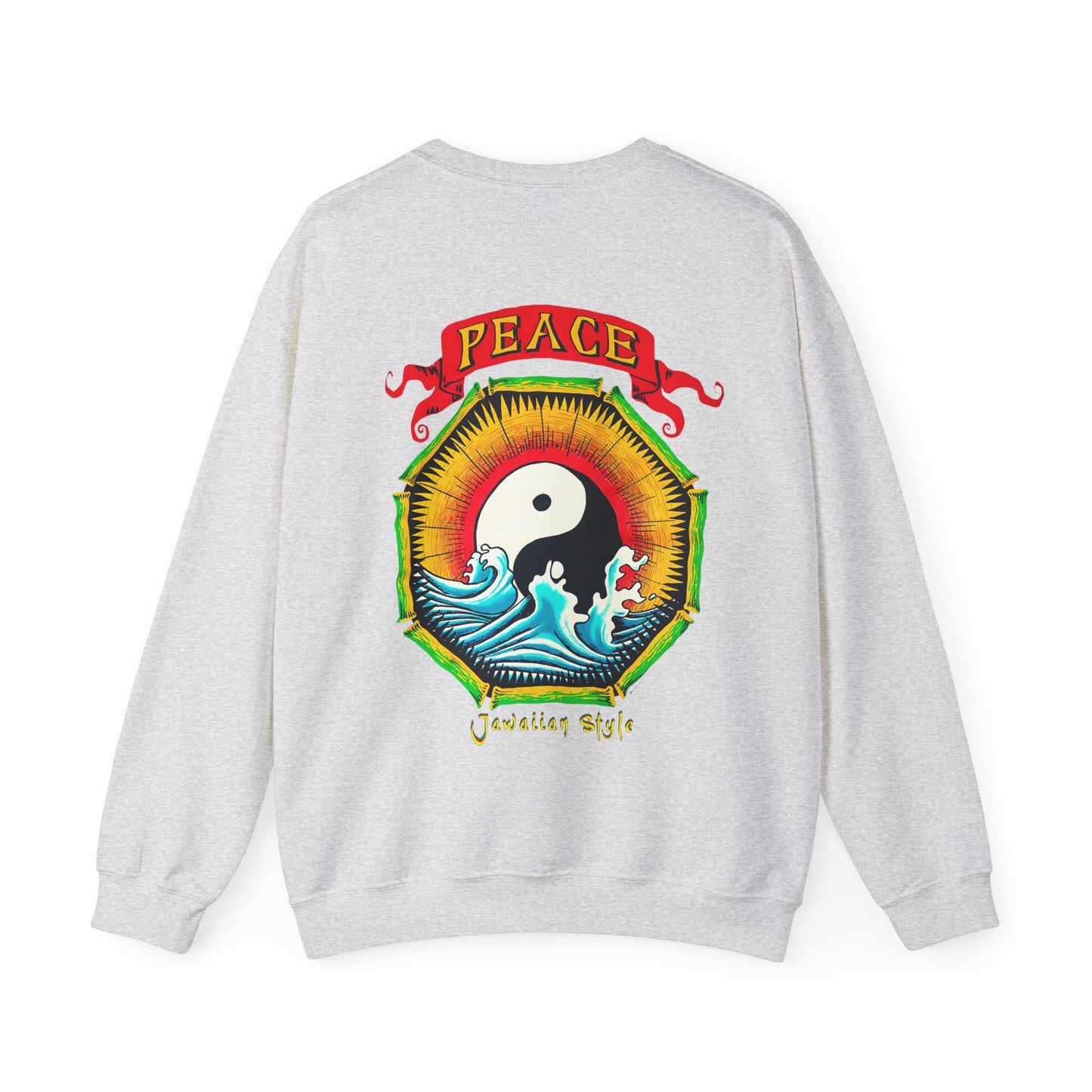 Jawaiian Strength Peace Jawaiian Style Vintage Design 90s New Print Unisex Heavy Blend™ Crewneck Sweatshirt