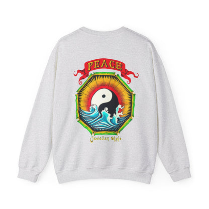 Jawaiian Strength Peace Jawaiian Style Vintage Design 90s New Print Unisex Heavy Blend™ Crewneck Sweatshirt
