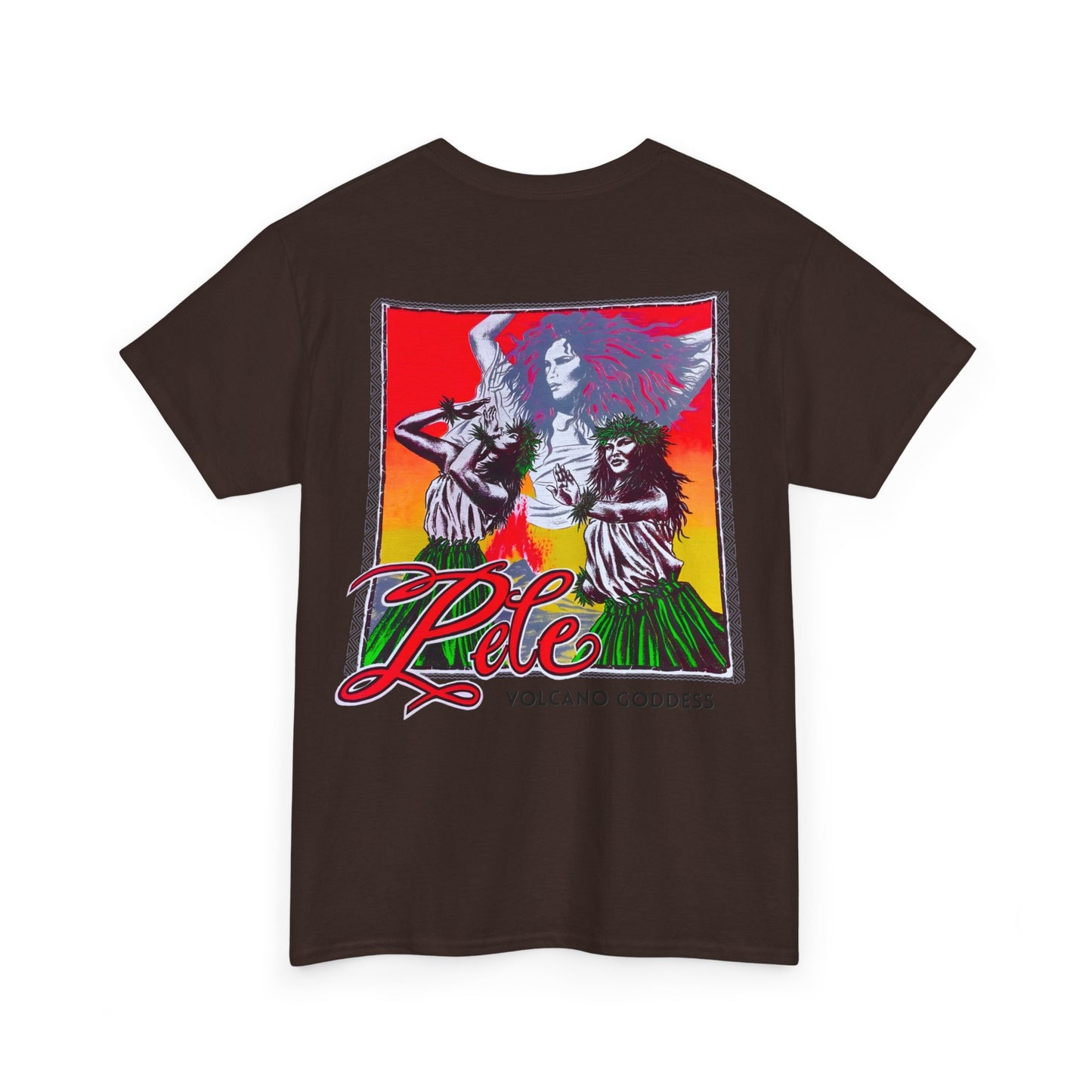 Hawaiian Strength Pele Volcano Goddess Vintage Design 90s New Print Unisex Heavy Cotton Tee