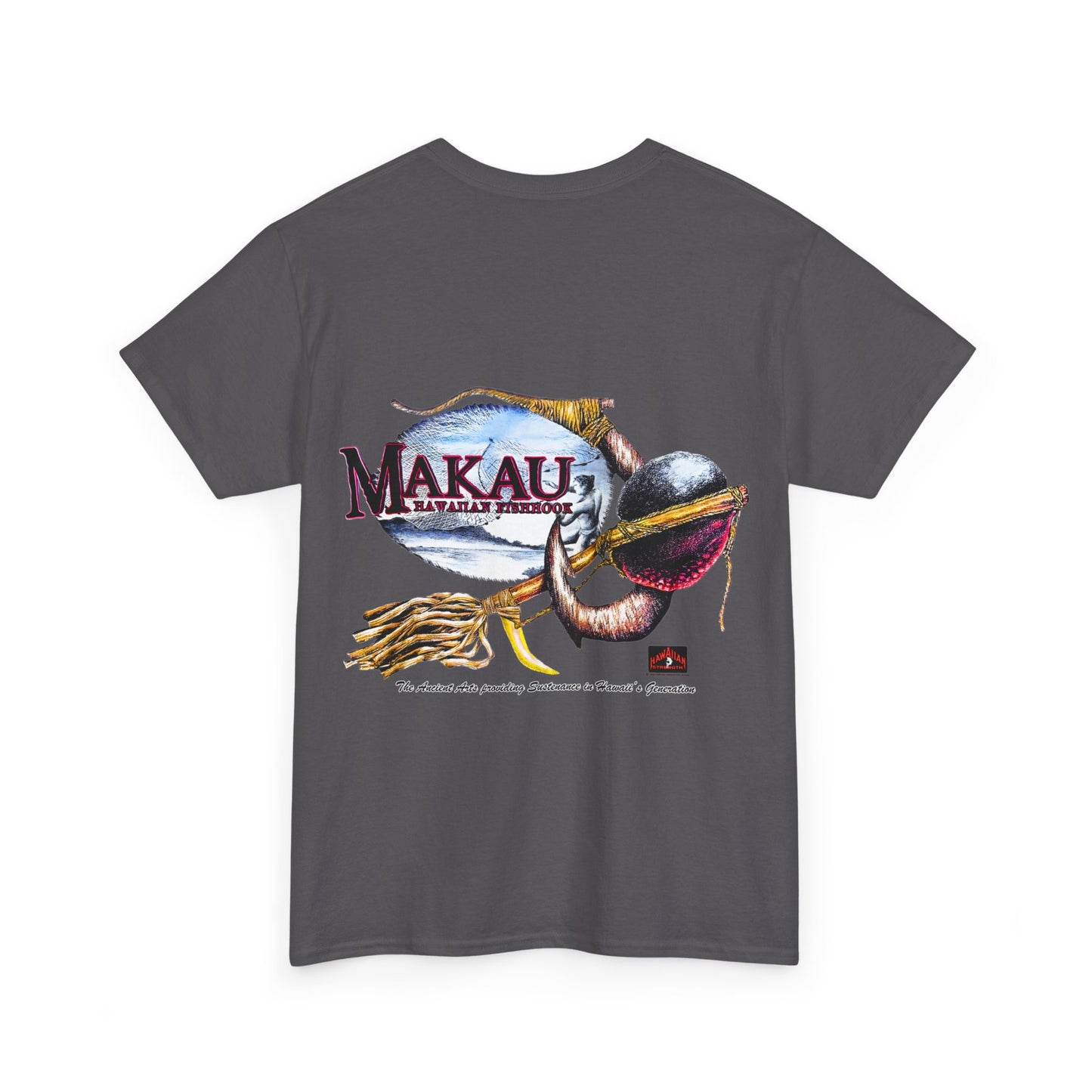 Hawaiian Strength Makau Hawaiian Fishhook Vintage Design 90s New Print T-shirt Unisex Heavy Cotton Tee