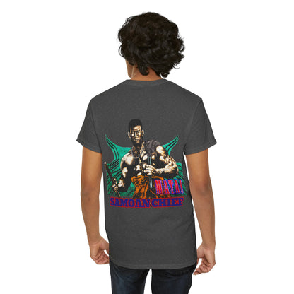 Samoan Strength Samoan Chief Matai Vintage Design 90s New Print T-shirt Unisex Heavy Cotton Tee
