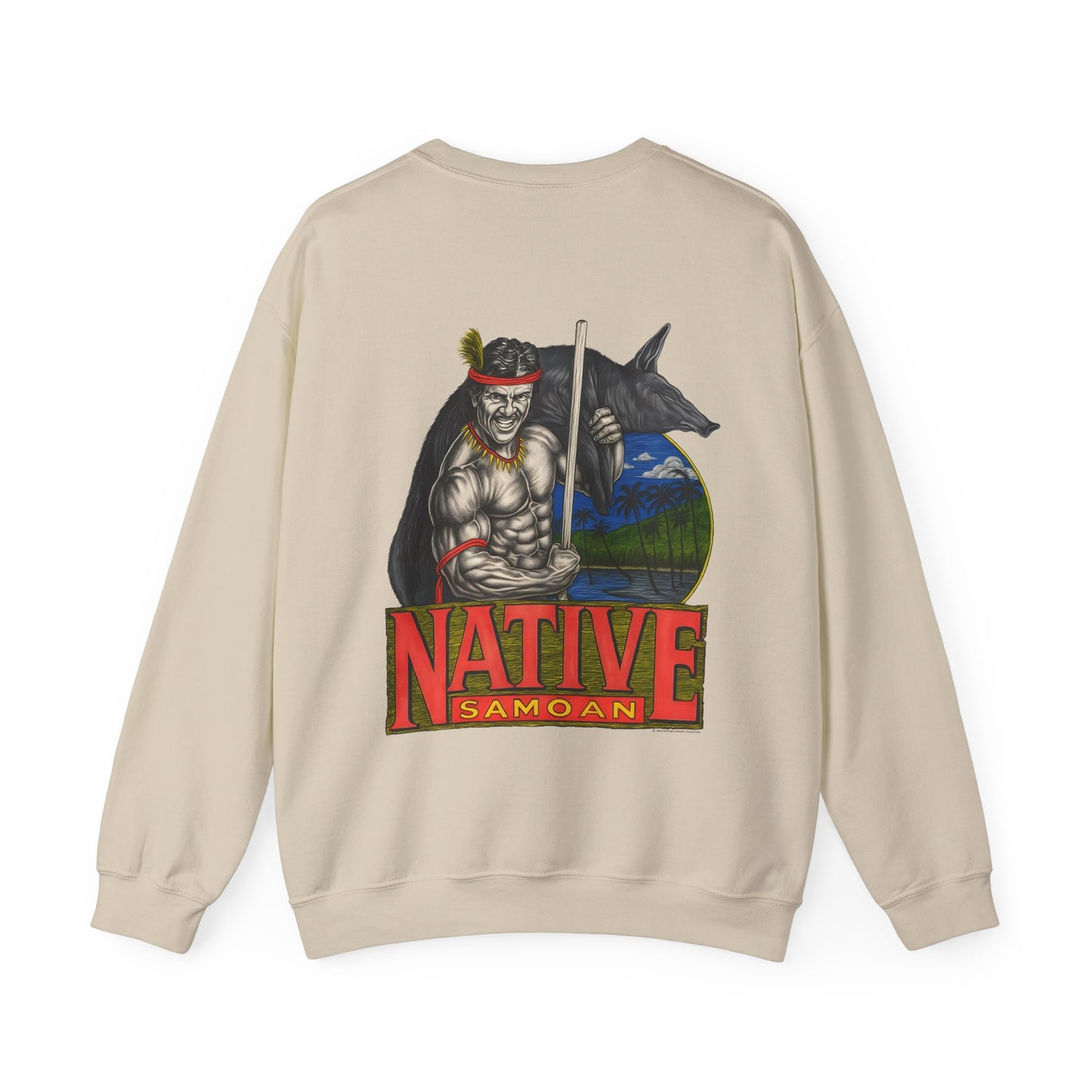 Samoan Strength Native Samoan Vintage 90s Design New Print Unisex Heavy Blend™ Crewneck Sweatshirt
