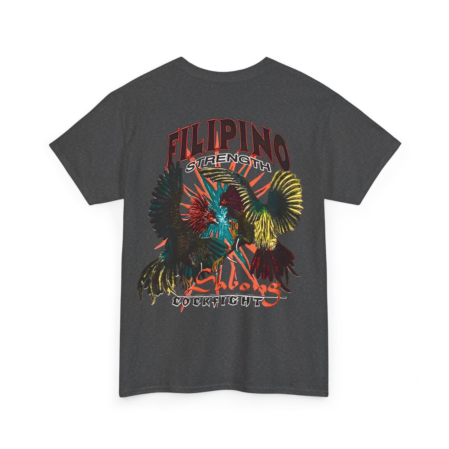 Filipino Strength Sabong Cockfight Vintage Design 90s New Print T-shirt Unisex Heavy Cotton Tee