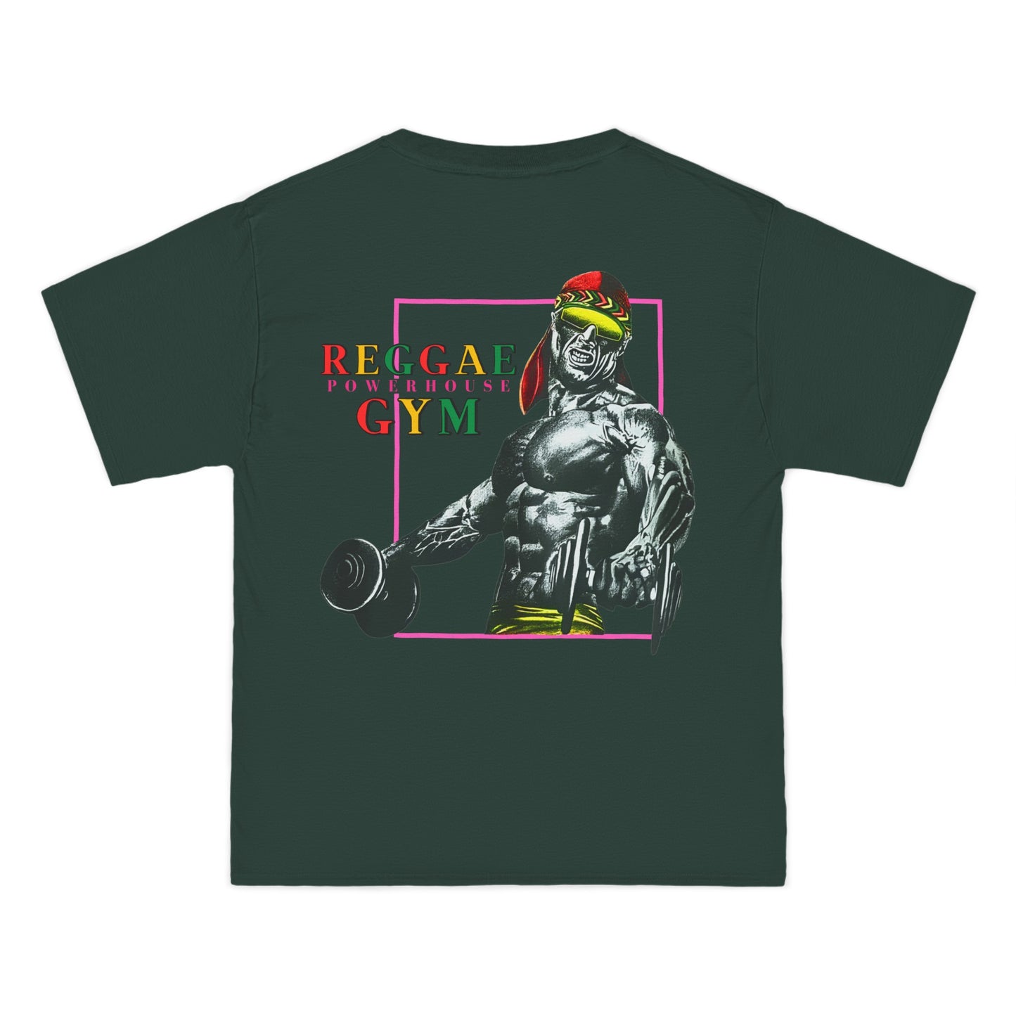 Jawaiian Strength Reggae Powerhouse Gym Vintage Design 90s New Print Beefy-T®  Short-Sleeve T-Shirt