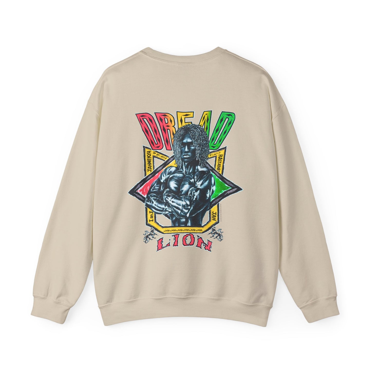 Jawaiian Strength Dread Lion Vintage 90s Design New Print Unisex Heavy Blend™ Crewneck Sweatshirt