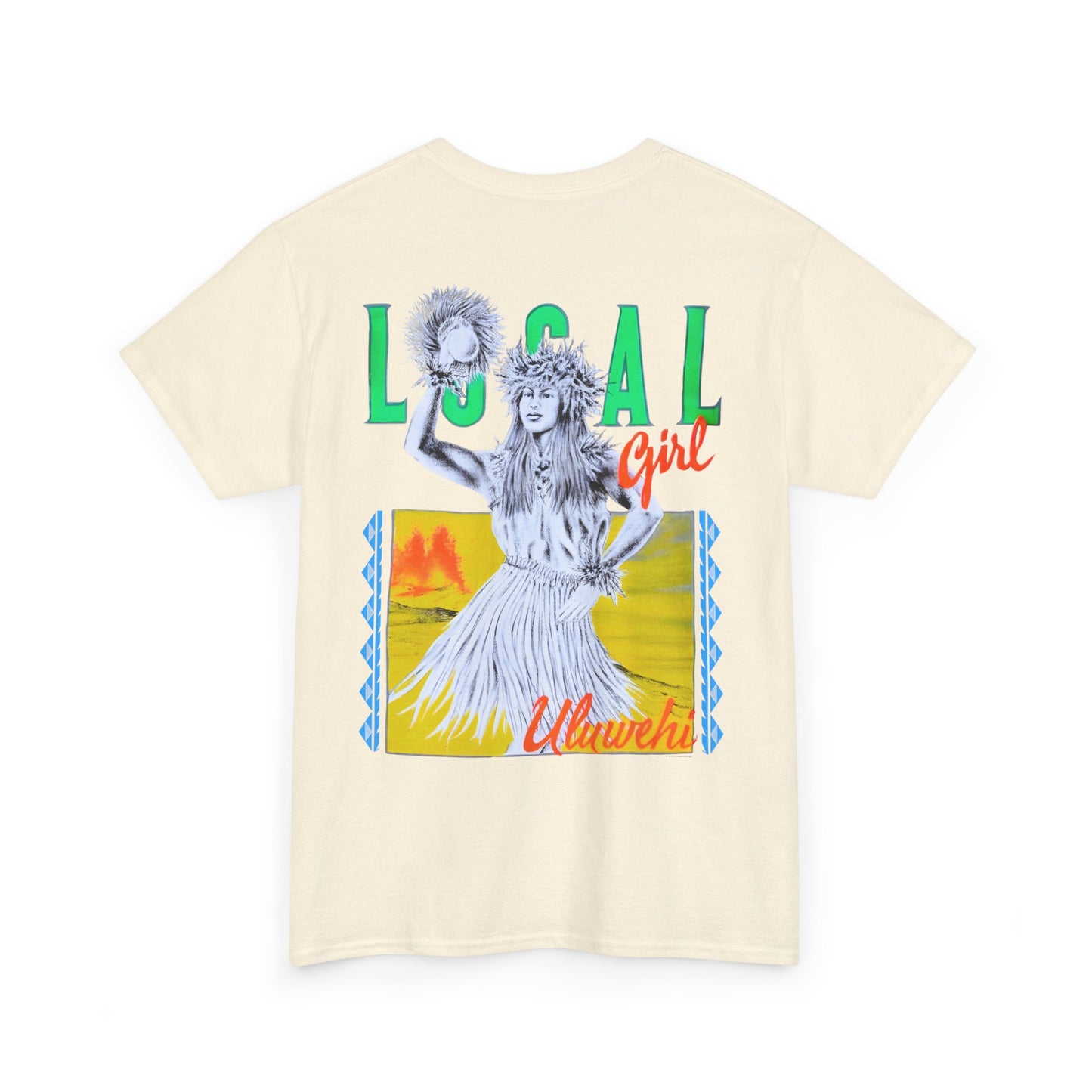 Hawaiian Strength Local Girl Uluwehi Vintage Design 90s New Print T-shirt Unisex Heavy Cotton Tee