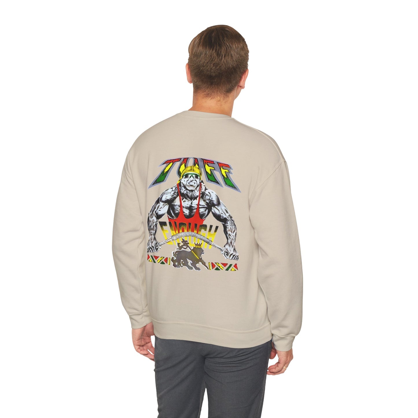 Jawaiian Strength Tuff Enough Vintage Design 90s New Print Unisex Heavy Blend™ Crewneck Sweatshirt