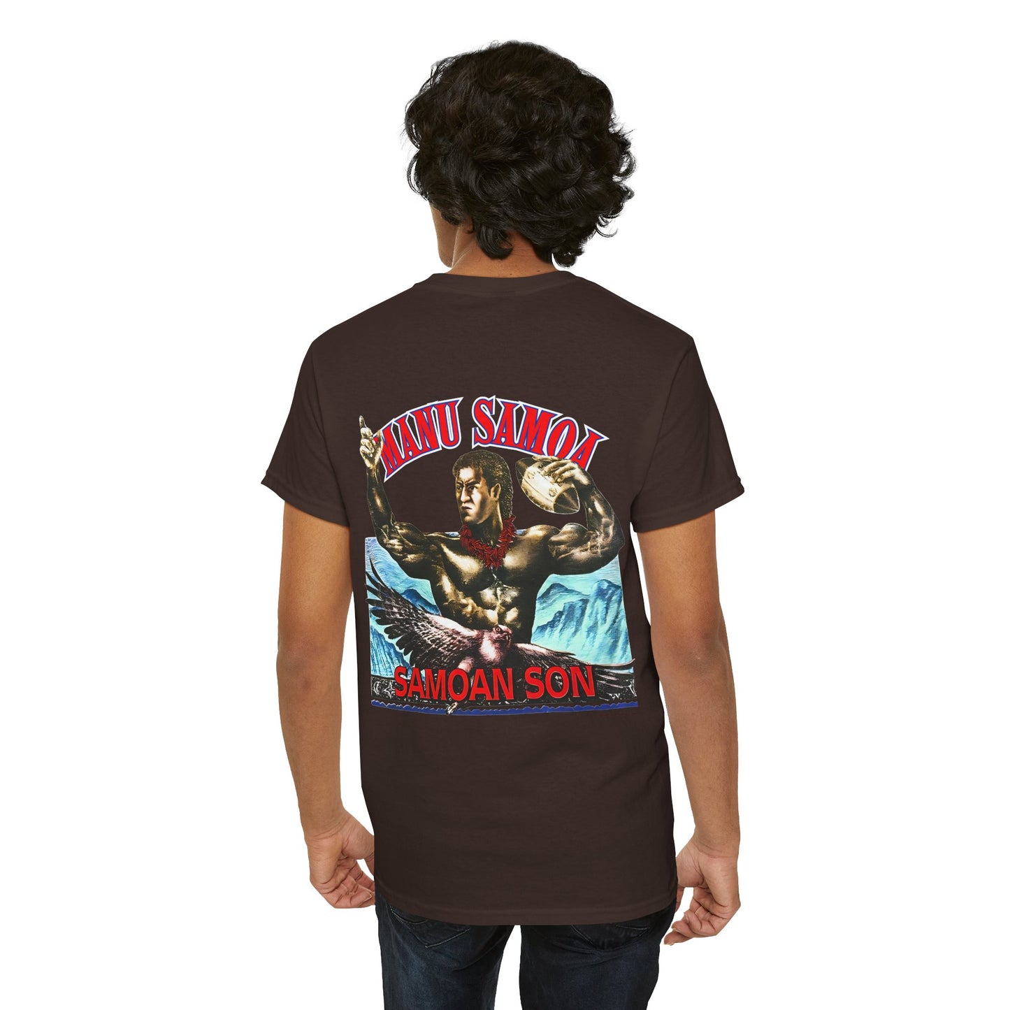Samoan Strength Manu Samoa Samoan Son Vintage 90s Design New Print Unisex Heavy Cotton Tee