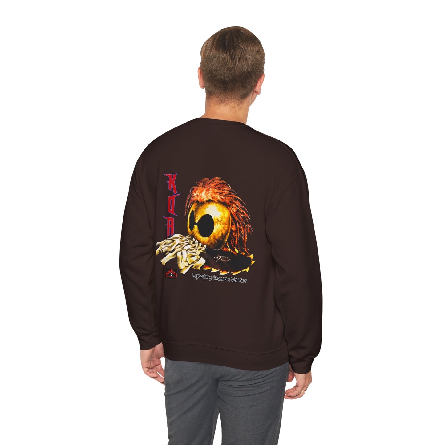 Hawaiian Strength Koa Legendary Hawaiian Warrior Vintage Design 90s New Print Unisex Heavy Blend™ Crewneck Sweatshirt