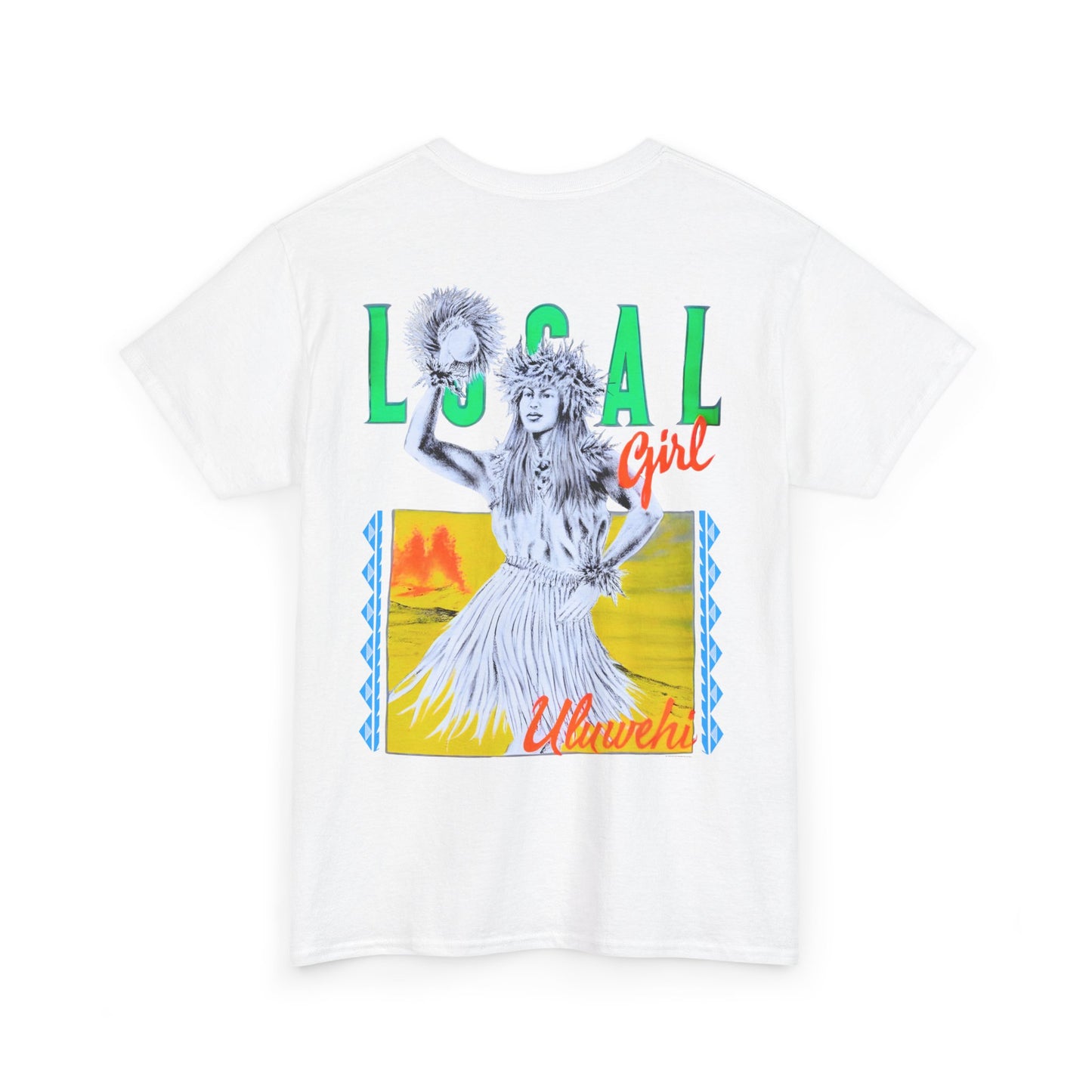 Hawaiian Strength Local Girl Uluwehi Vintage Design 90s New Print T-shirt Unisex Heavy Cotton Tee