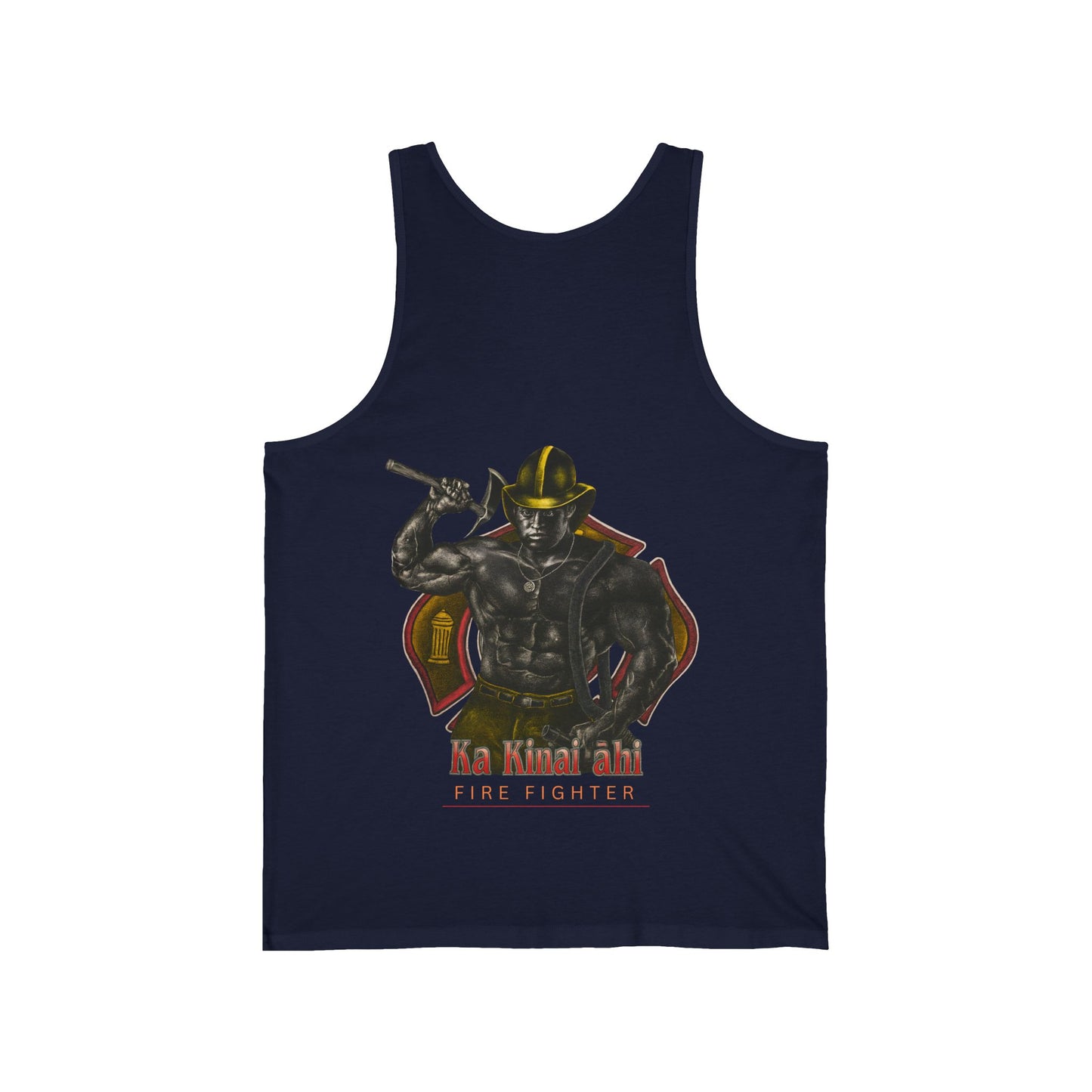 Hawaiian Strength Fire Fighter Ka Kainai ahi Vintage Design 90s New Print Unisex Jersey Tank